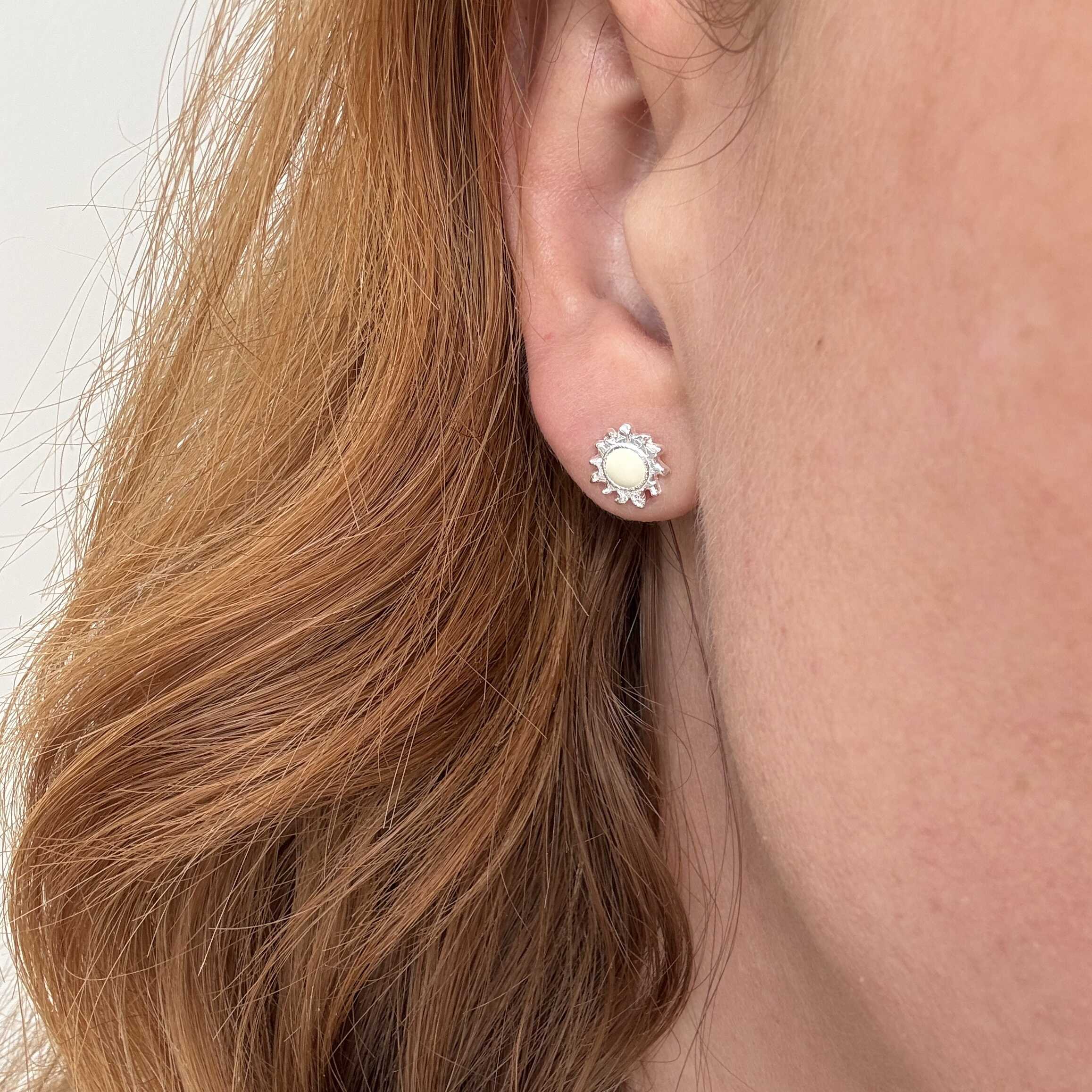 Sol Stud Ørering Sølv