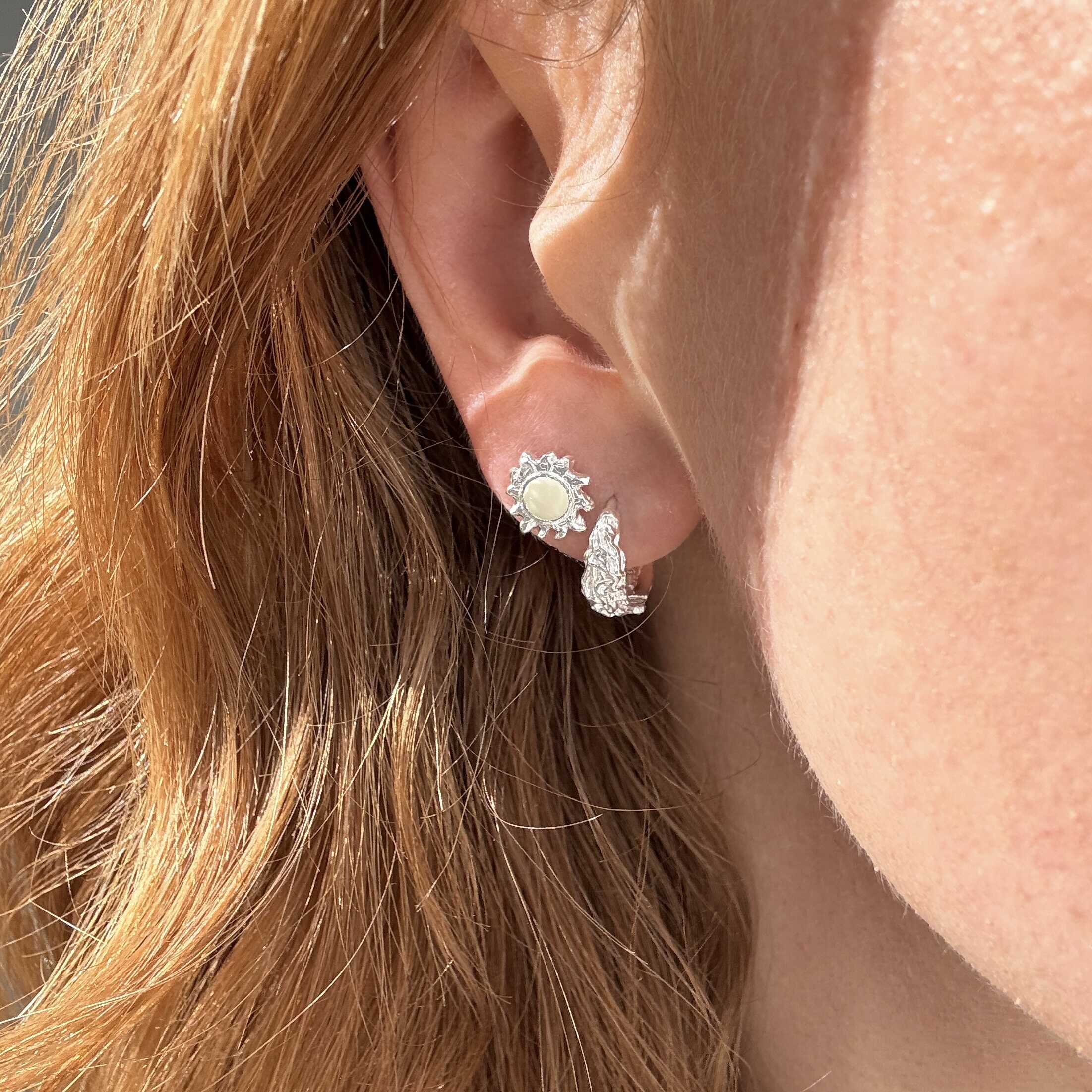 Sol Stud Ørering Sølv