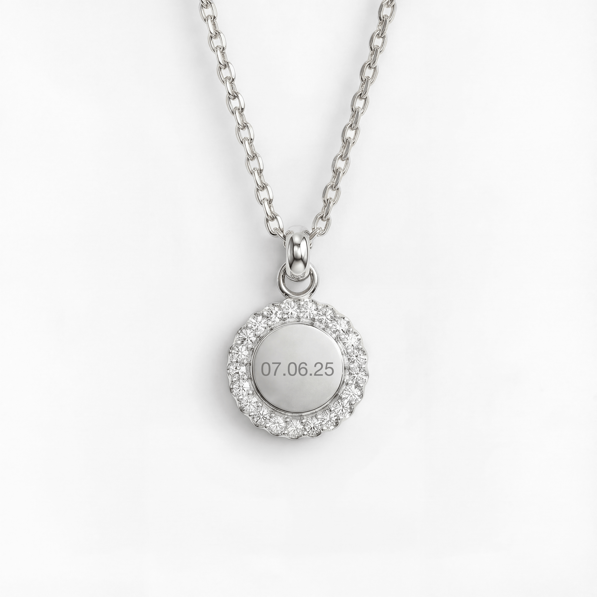 Krystal Navne Halskæde Sølvbelagt