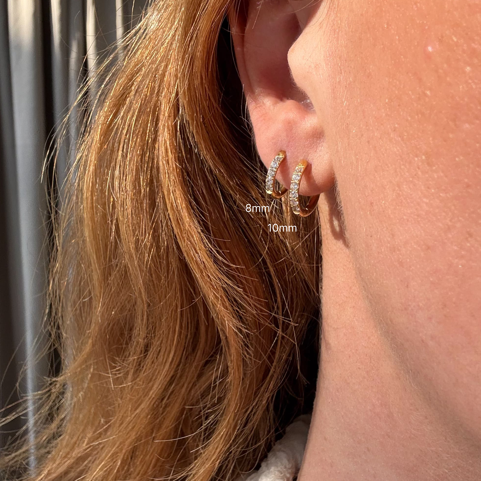 Krystal Øreringe 18K Guldbelagt 10mm