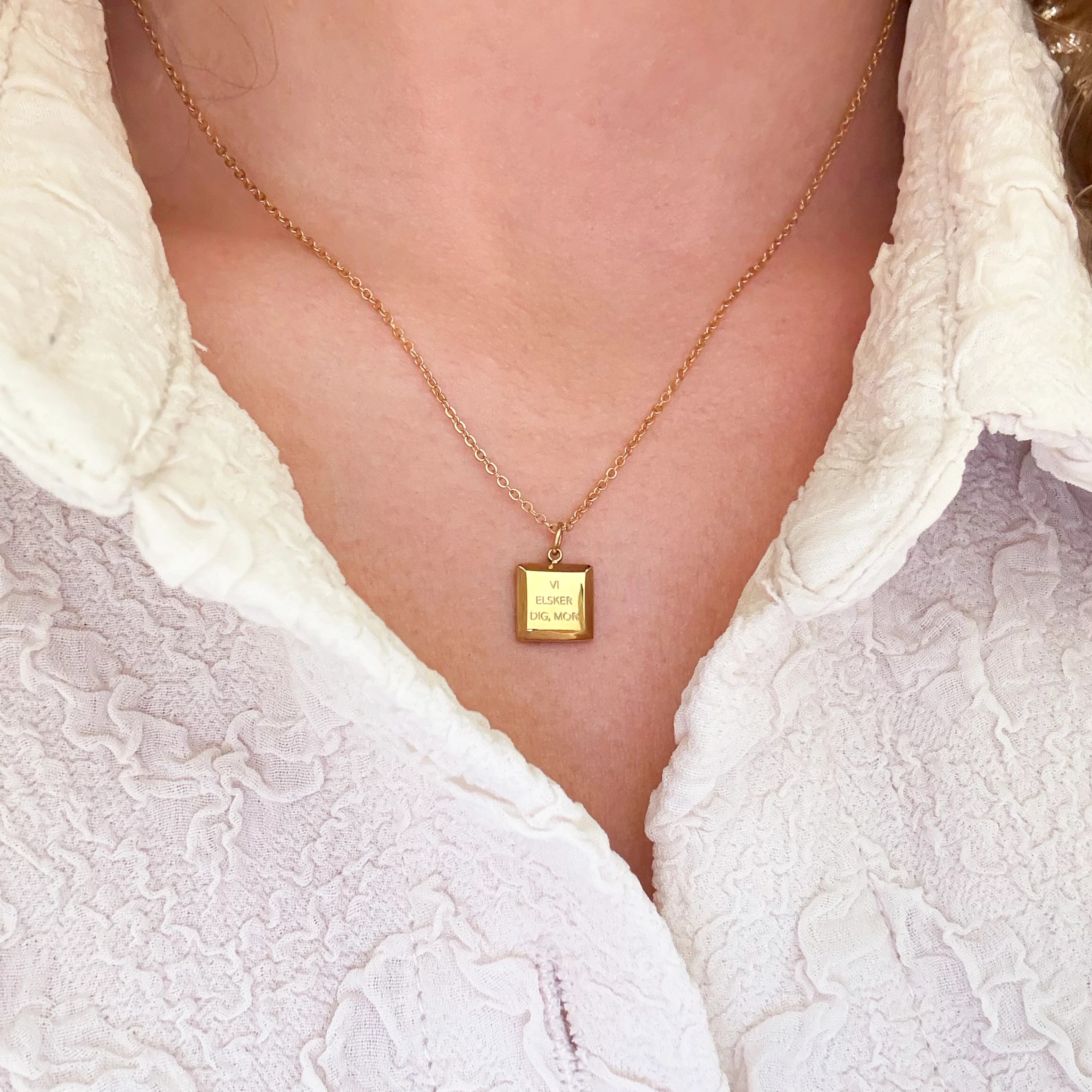 Elsker Dig Kvadrat Halskæde