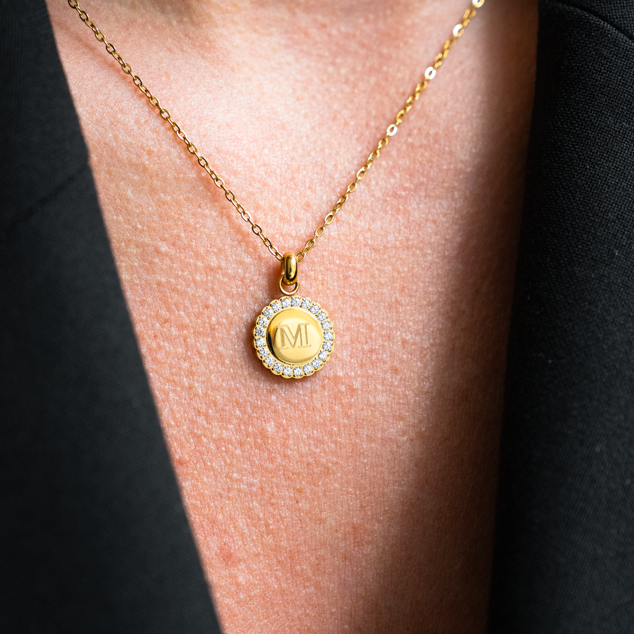 Krystal Halskæde Guldbelagt