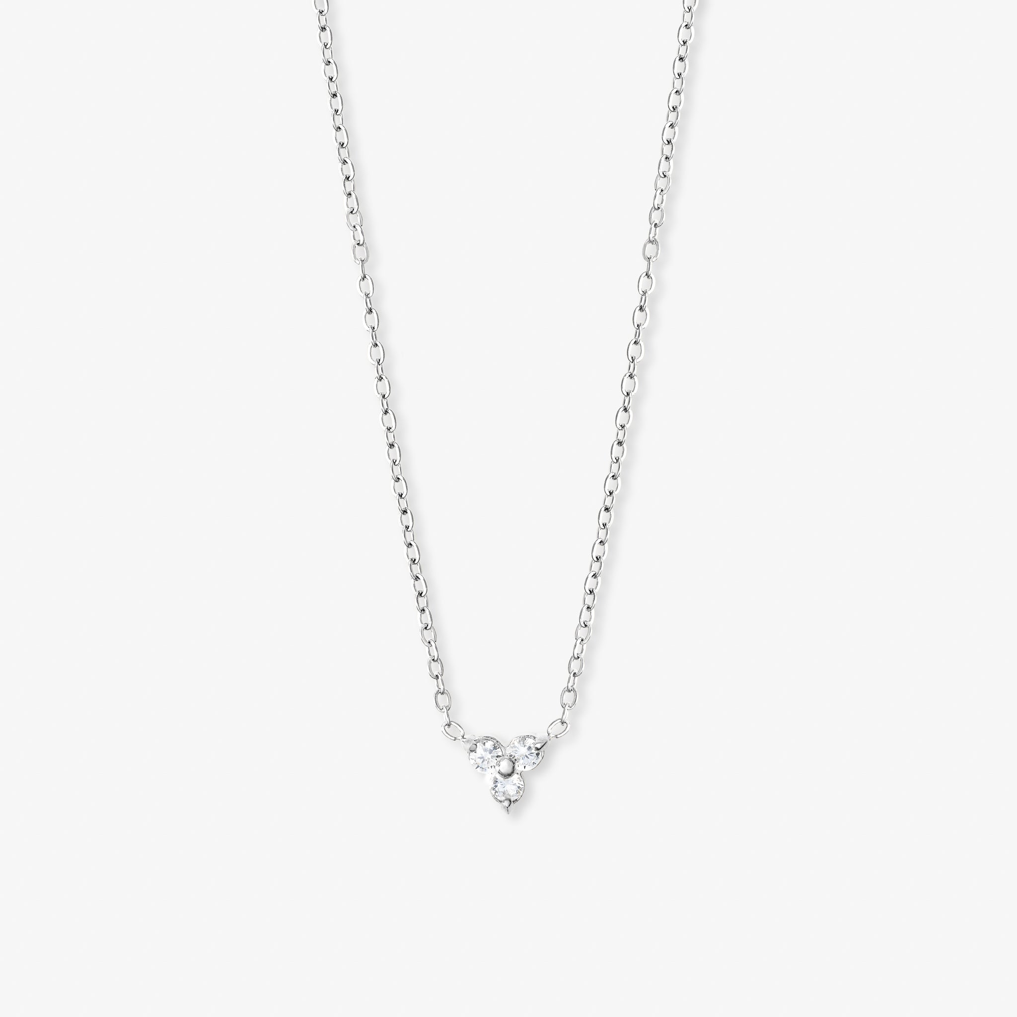 Trinity Krystal Halskæde Sølvfarvet