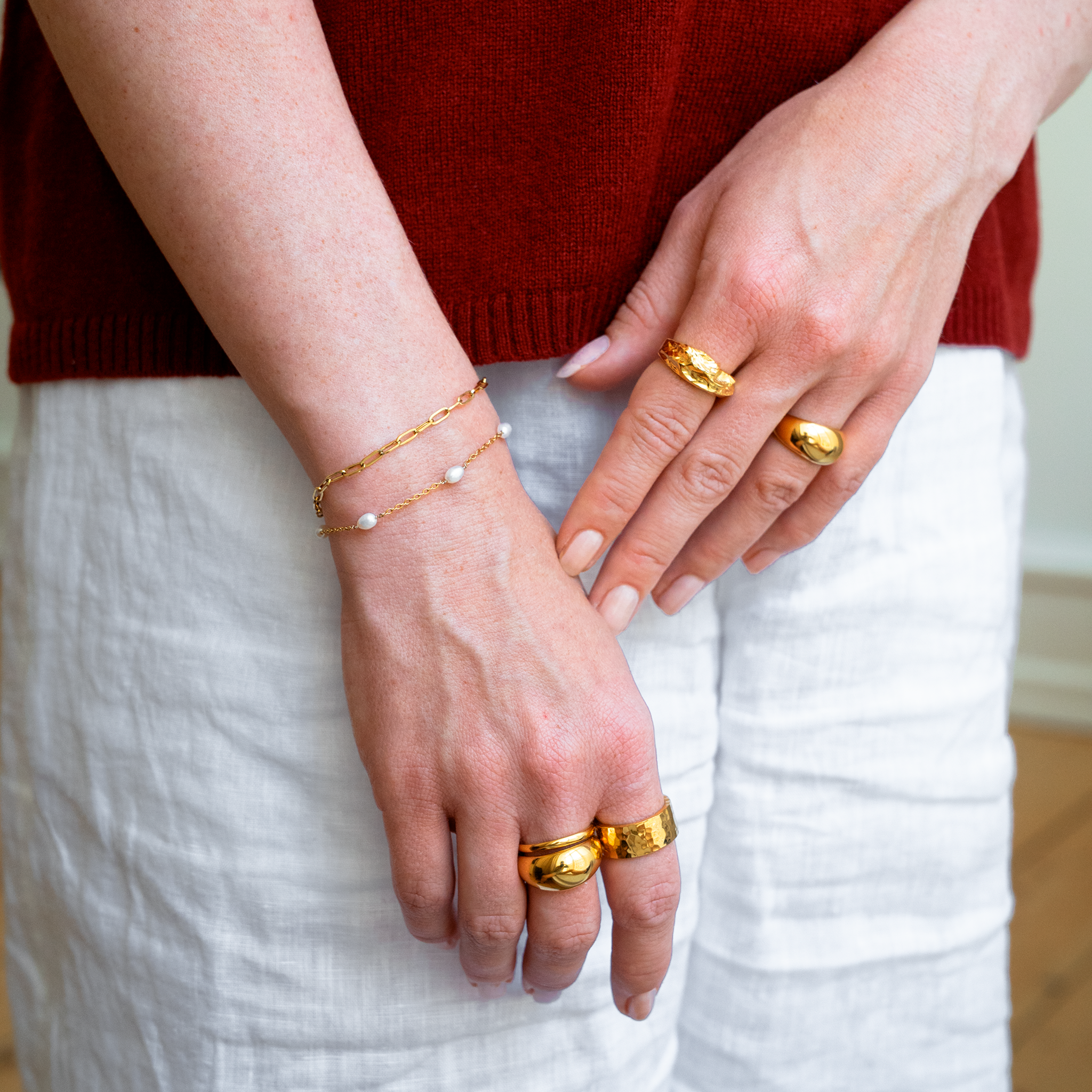 Paperclip Armbånd Guldbelagt