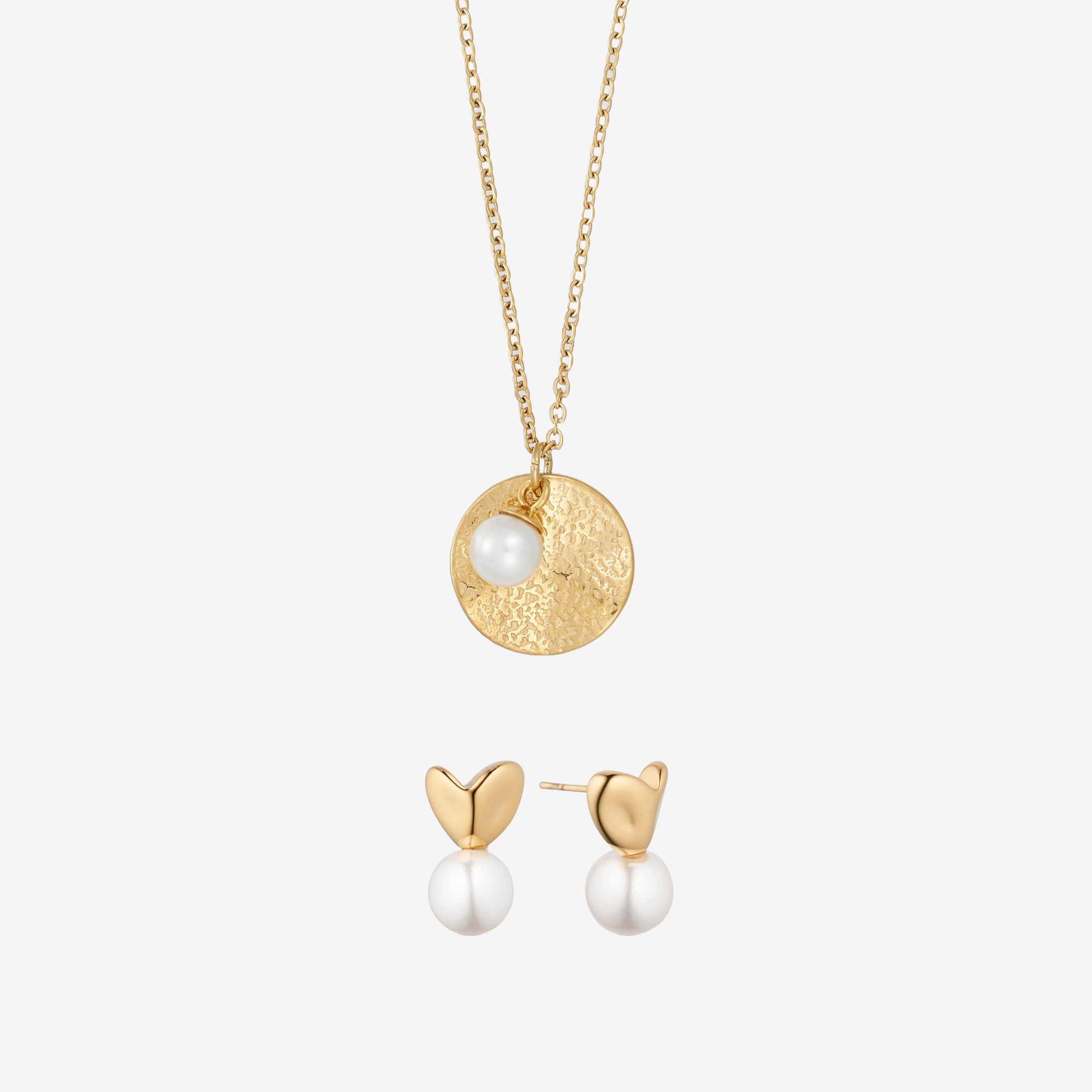 Perle Stud Halskæde Sæt