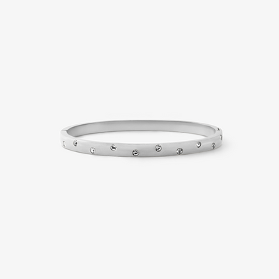 Flow Krystal Dot Armbånd Sølvbelagt m. indgravering