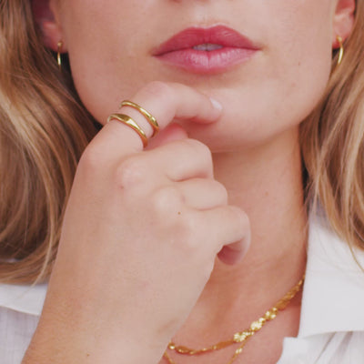 Smuk Dobbelt Wave Ring