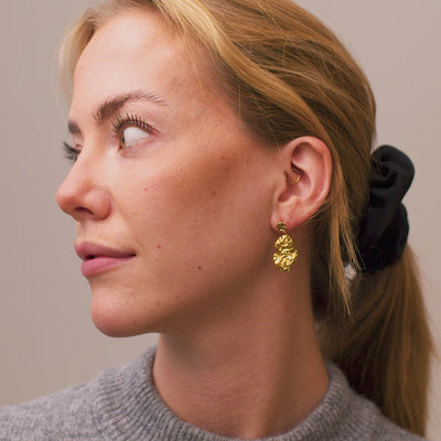 Magma Stud Hænge Ørering 18K Guldbelagt Smykke