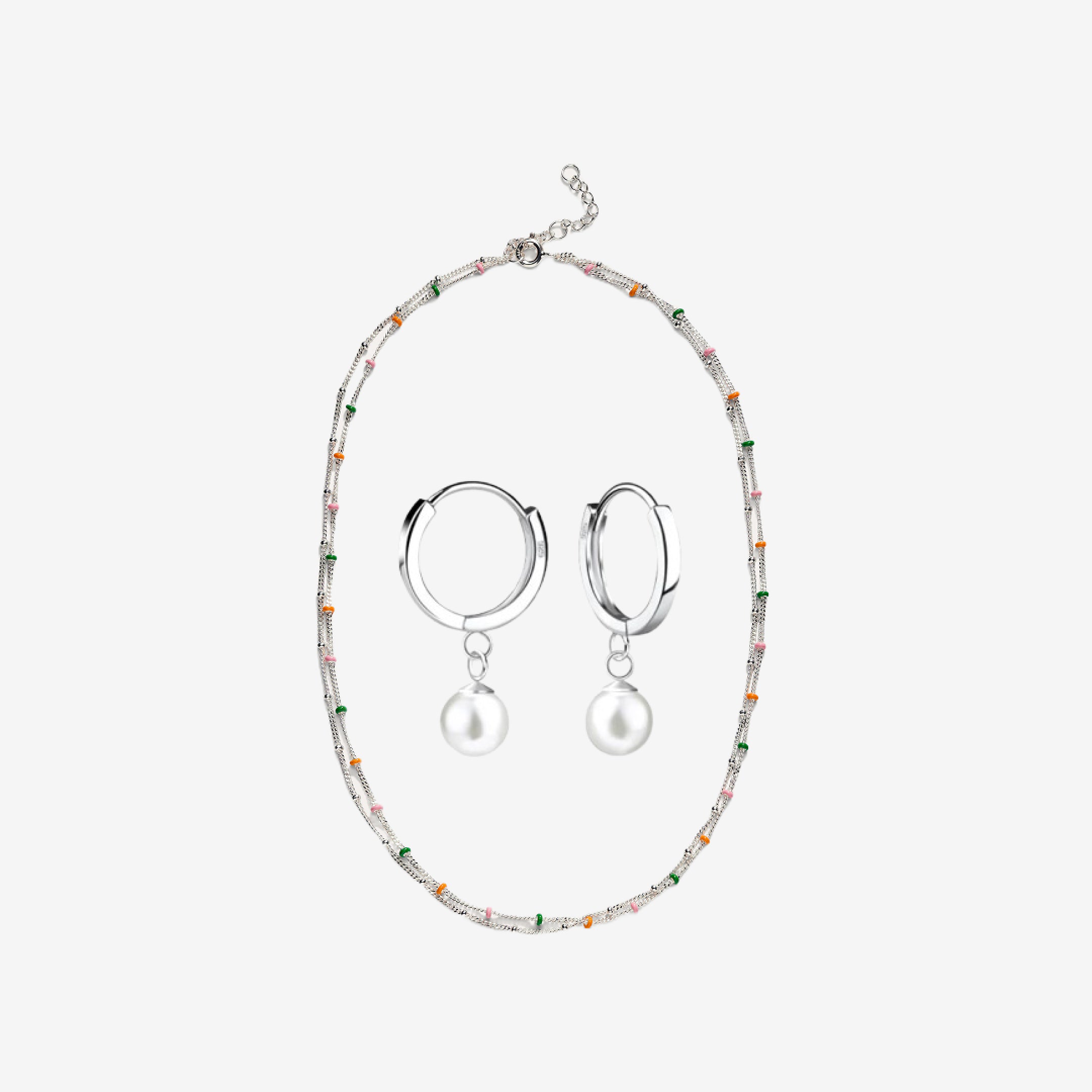Double Dot Perle Hoop Sæt