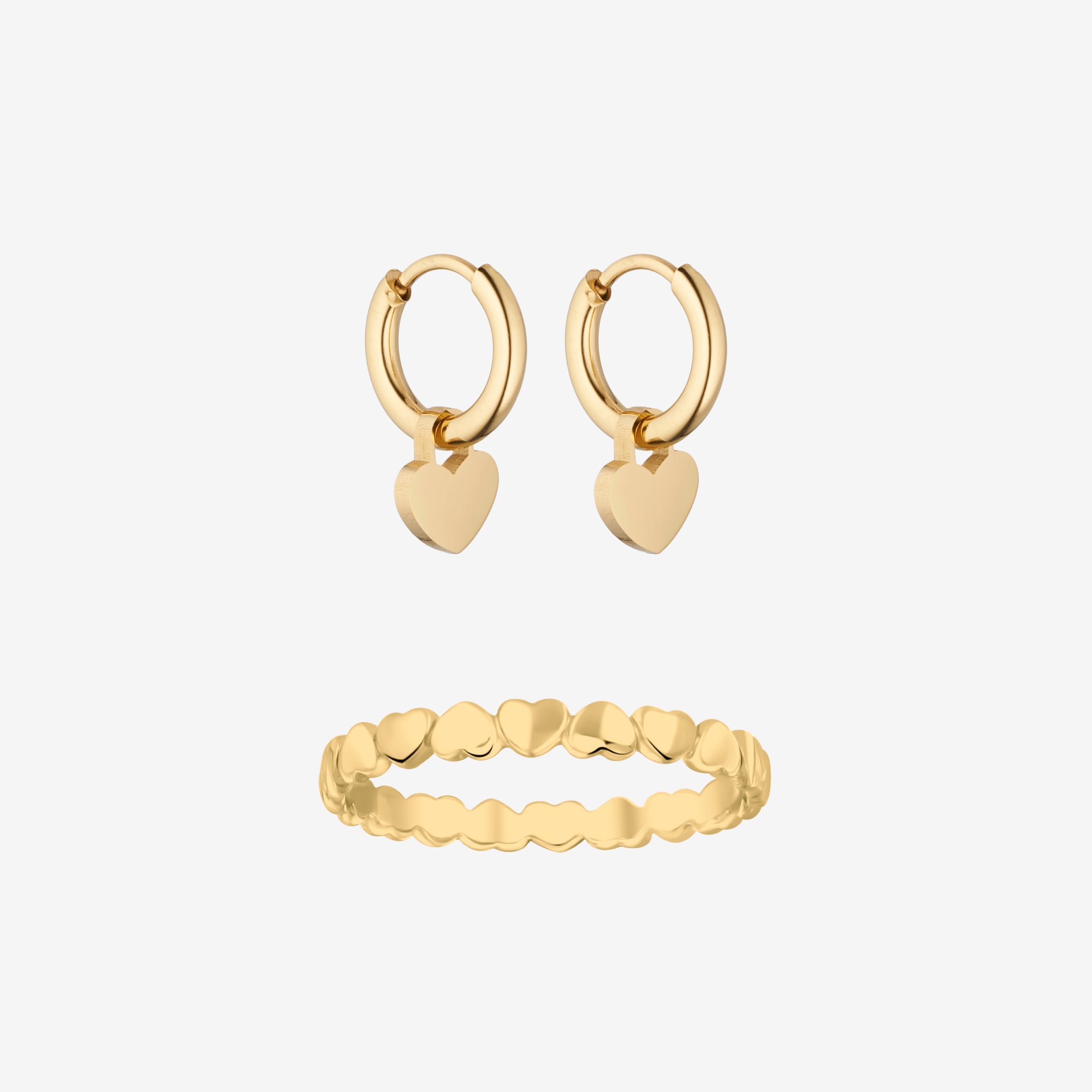 Solid Stribe Hjerte Sæt