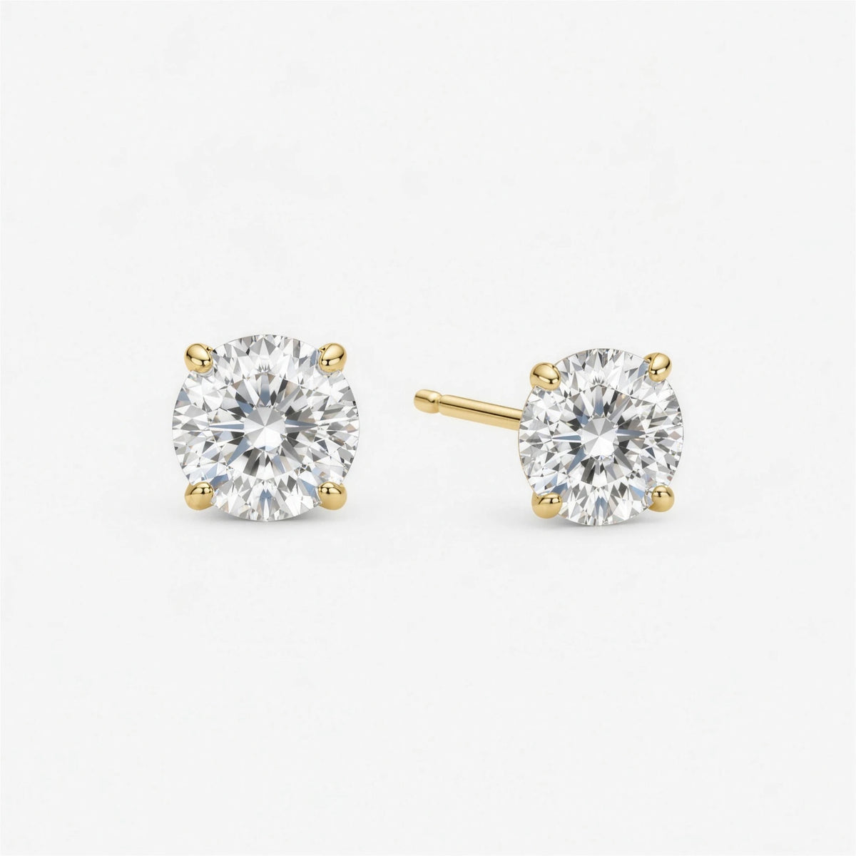 Solitaire Krystal Stud Guldbelagt