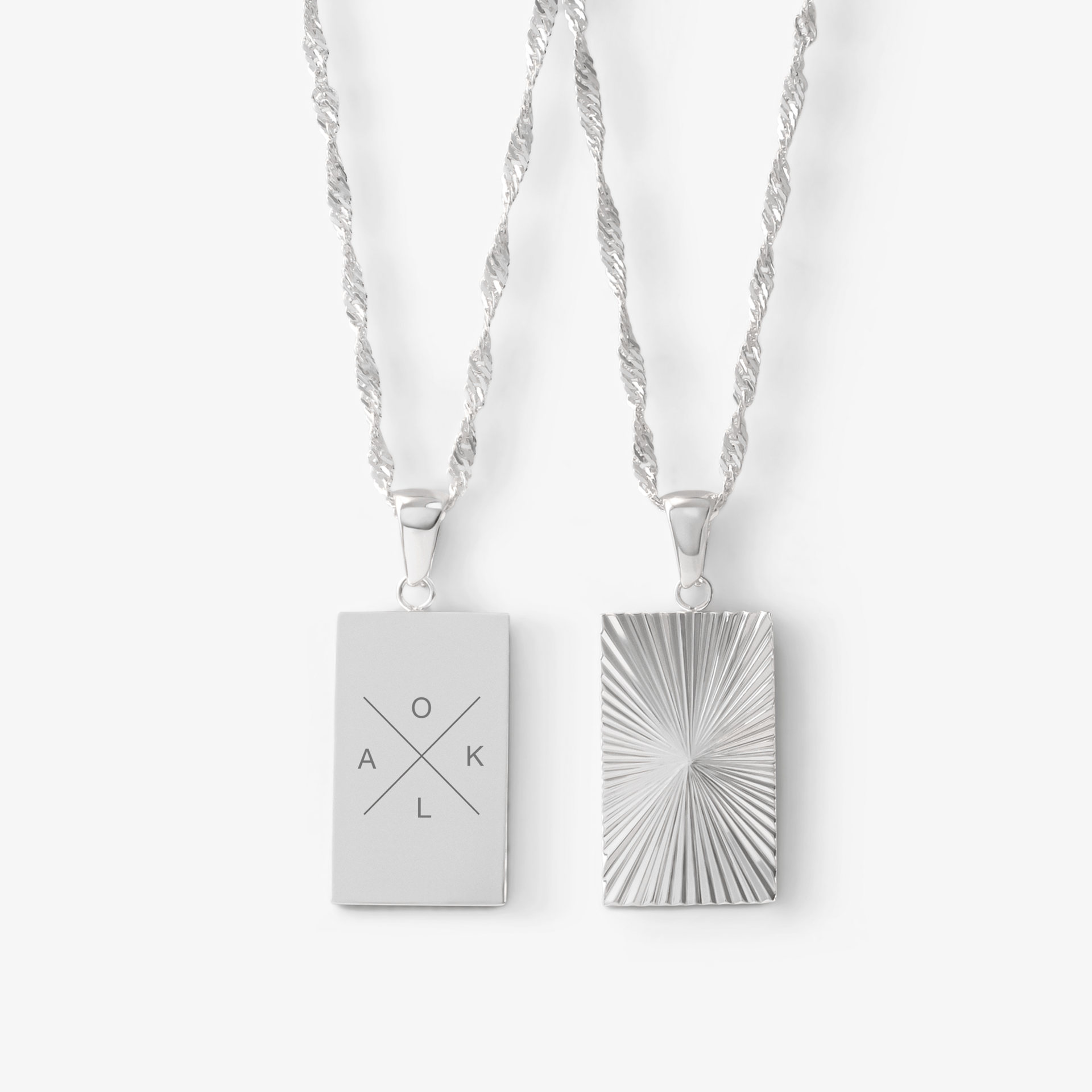 Sun Firkantet Halskæde m. indgravering