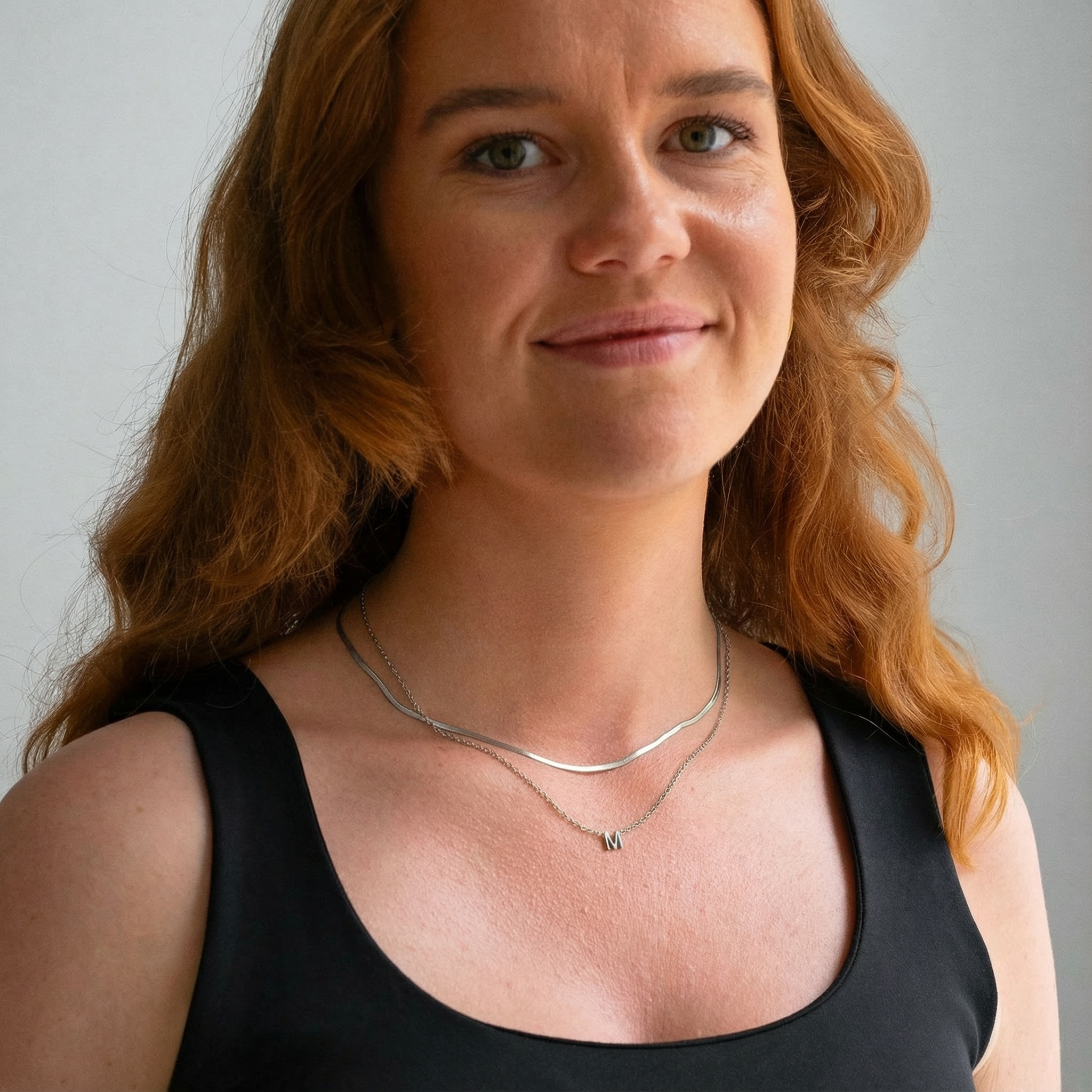 Bogstav Halskæde Sølvfarvet