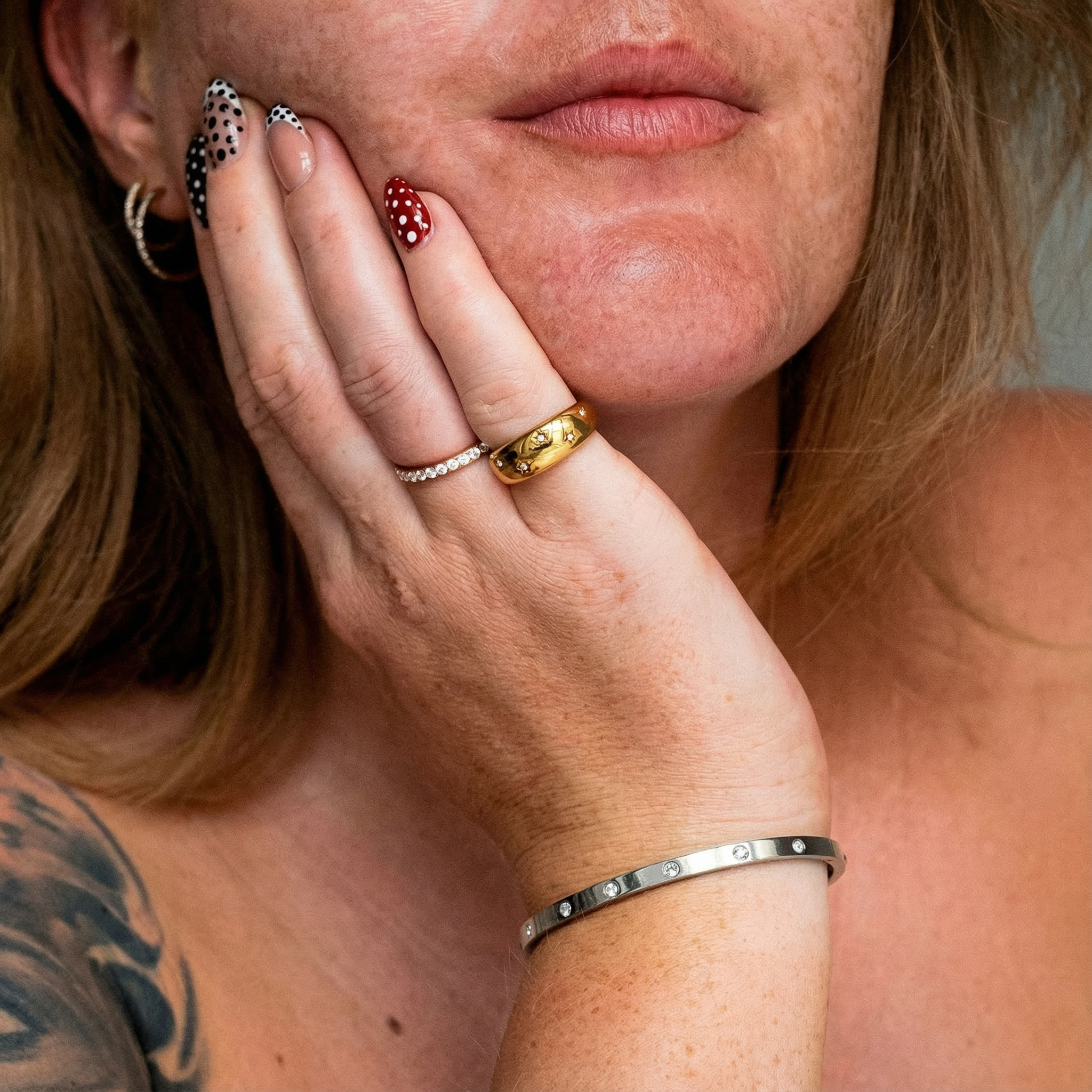 Classic Krystal Dot Armbånd Sølvbelagt m. indgravering