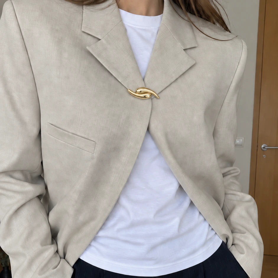 Mercury Broche Guldbelagt — Luk din blazer