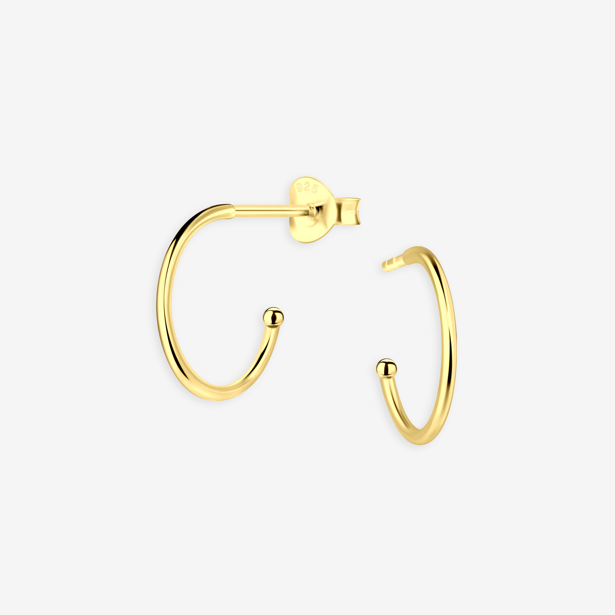 Hoop Stud Øreringe 14K Guldbelagt