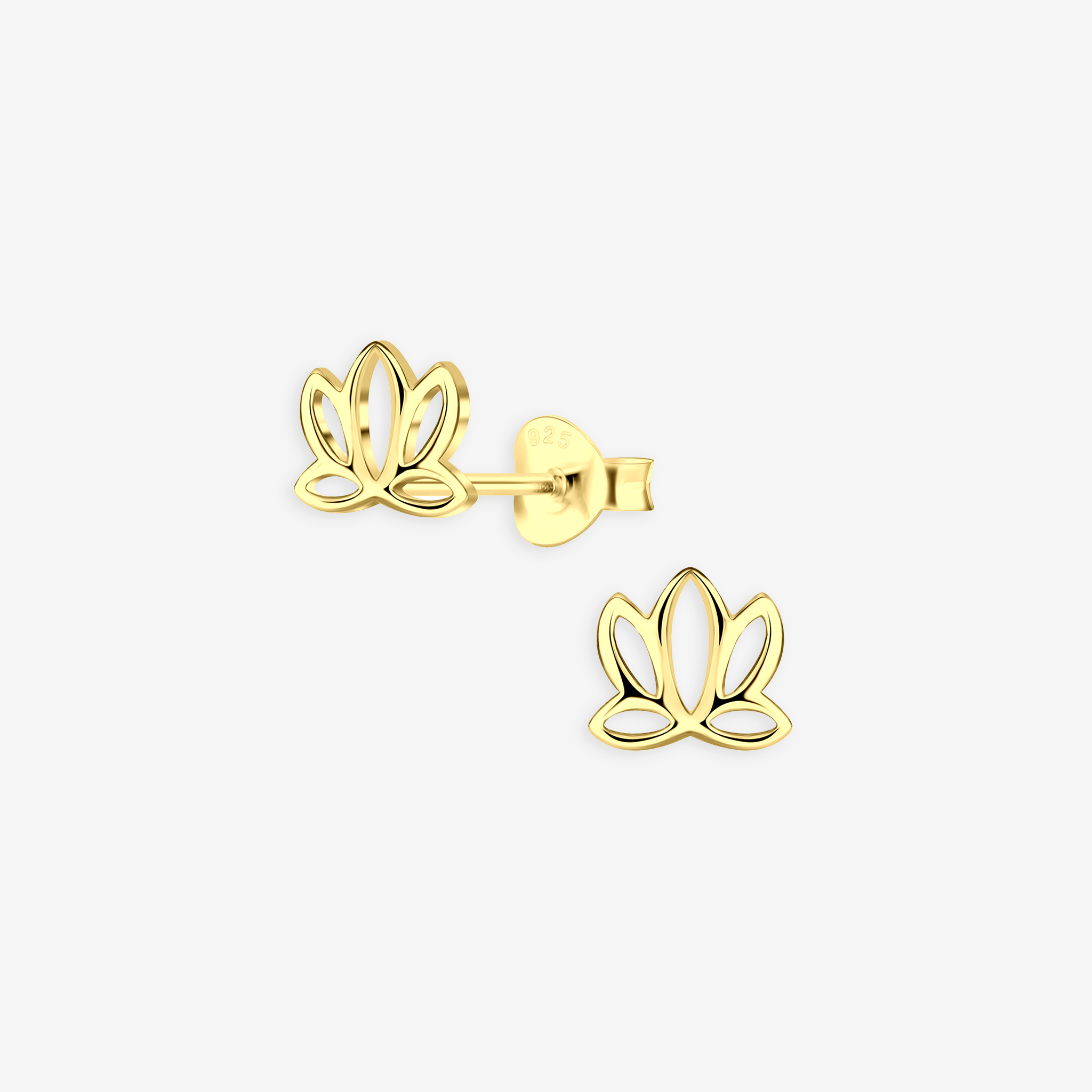 Lotus Flower Stud Øreringe 14K Guldbelagt