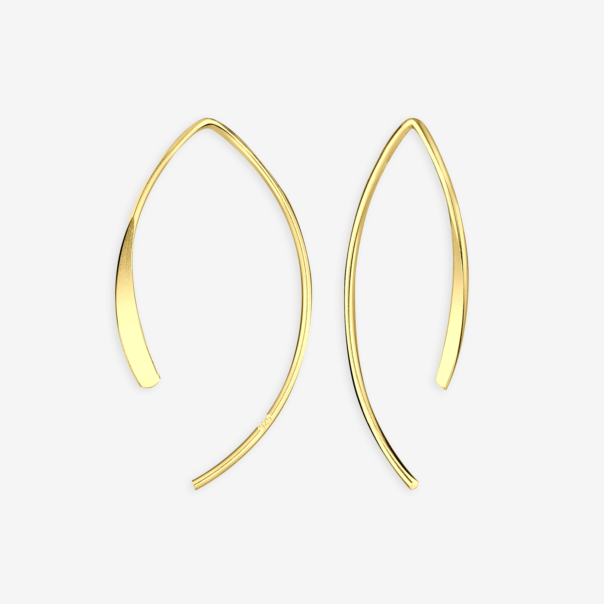 Curved Bar Øreringe 14K Guldbelagt