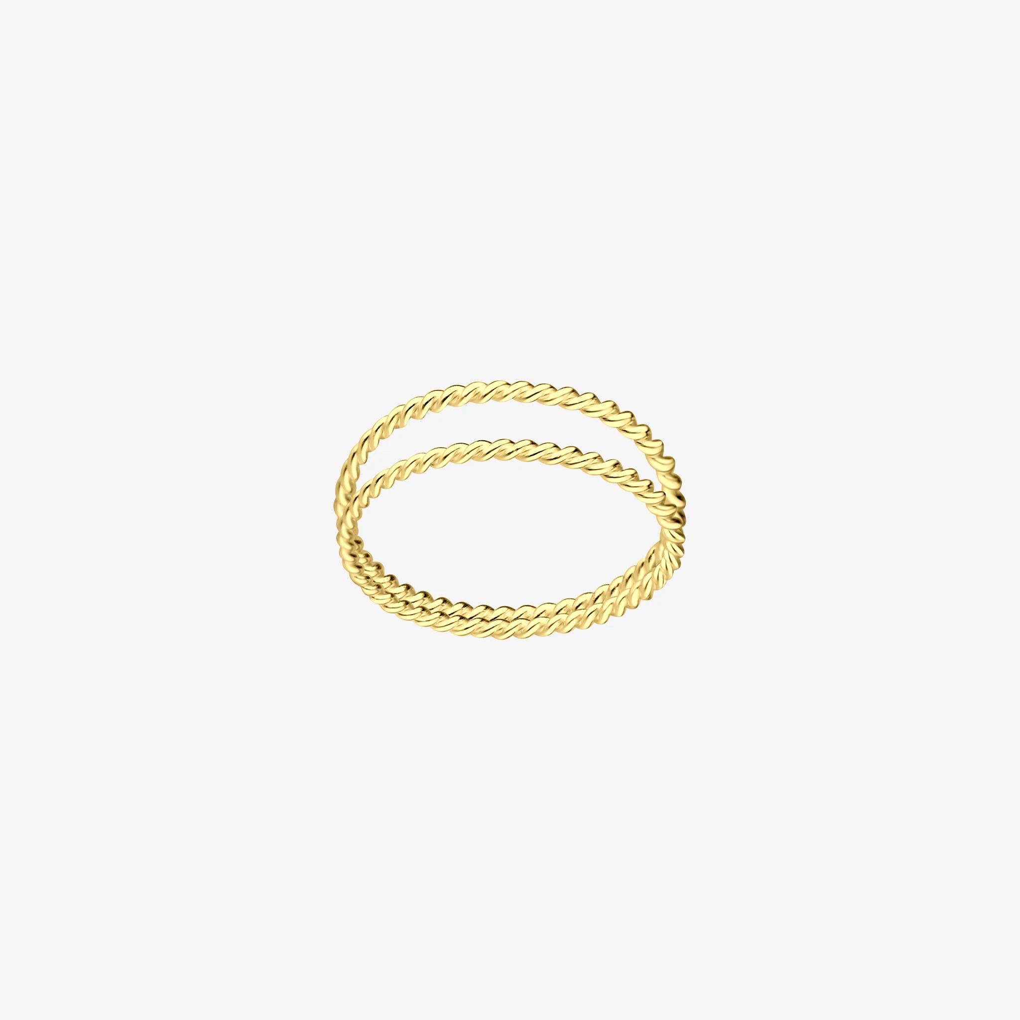 Twisted Double Line Ring 14K Guldbelagt