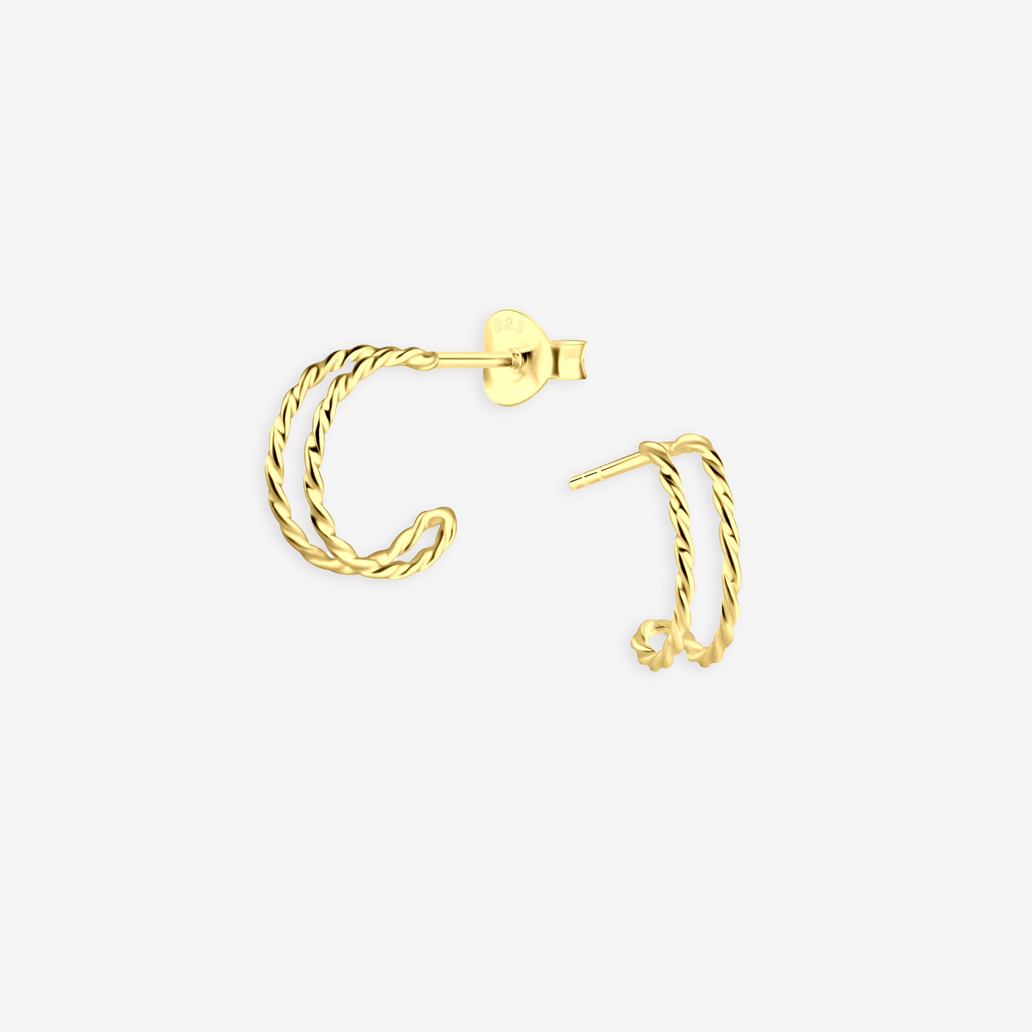 Twisted Stud Øreringe 14K Guldbelagt