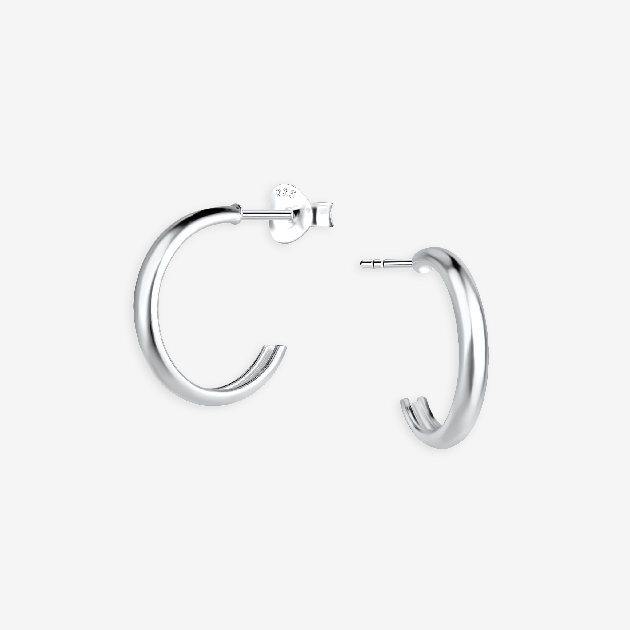 Simple Hoop Stud Øreringe 925 Sølv