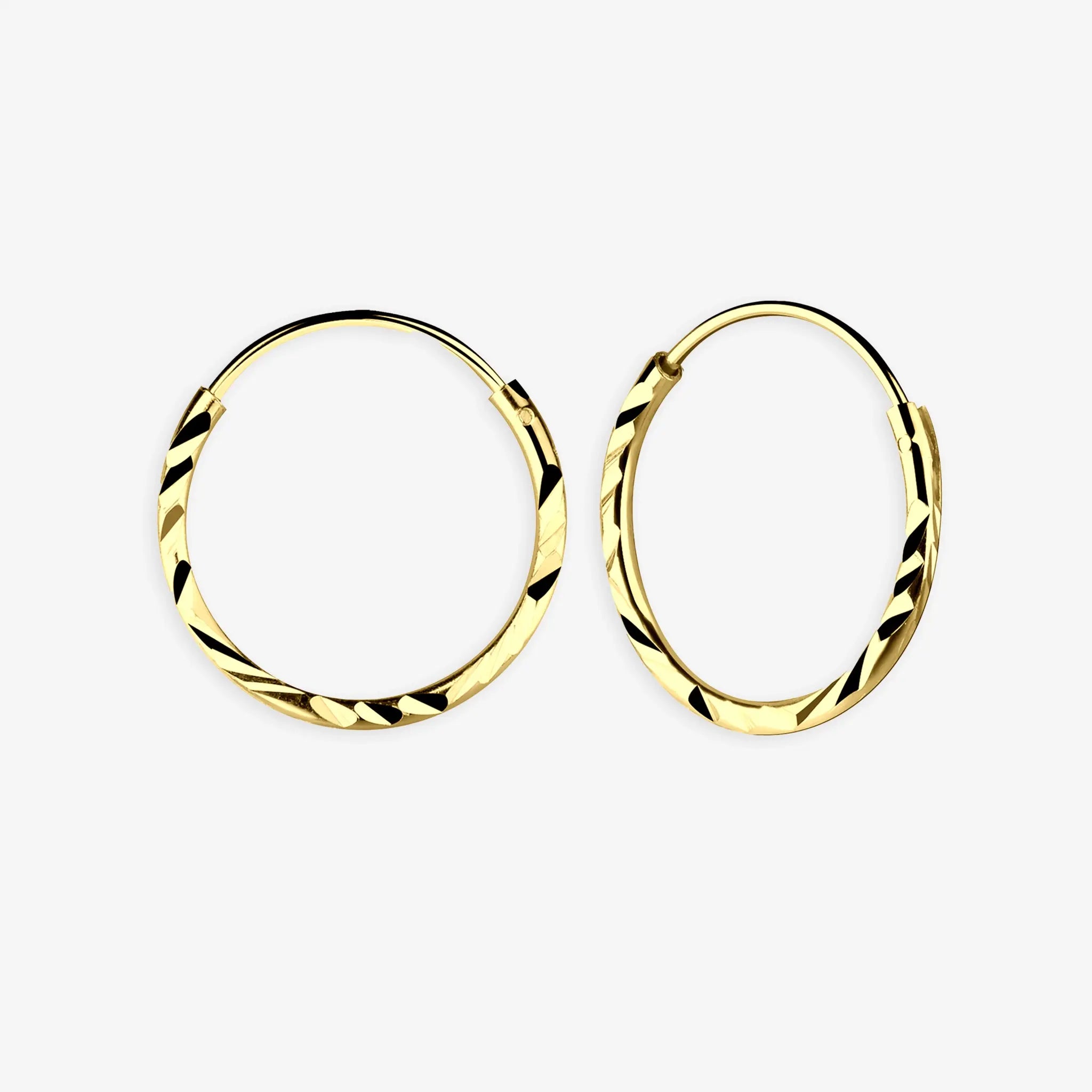 Diamond Cut Hoops 14K Guldbelagt 18 mm