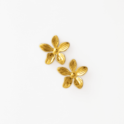 Blomster Stud Guldbelagt