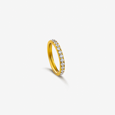 Classic Krystal Ring Guldbelagt