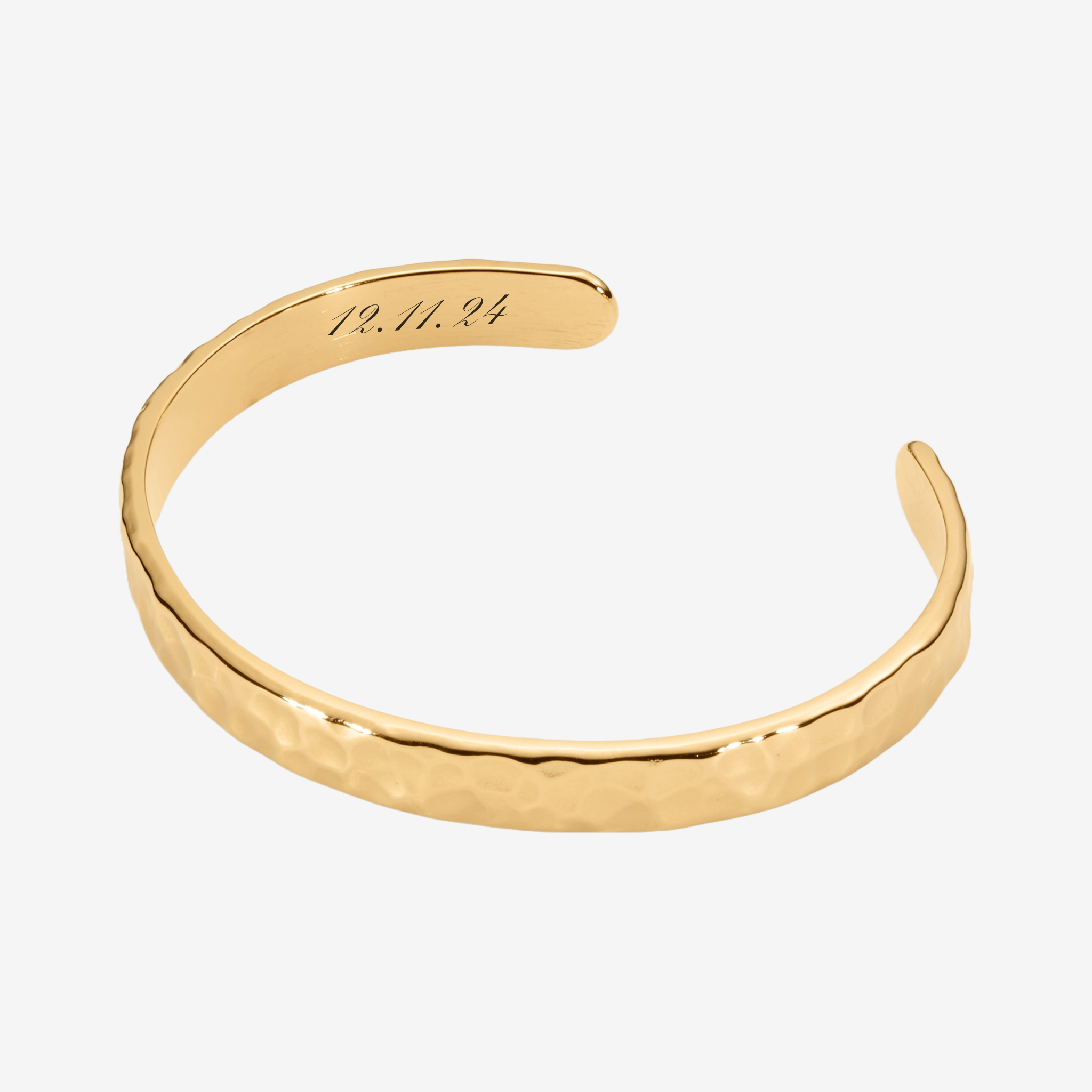 Hamret Bangle Armbånd Guldbelagt m. indgravering