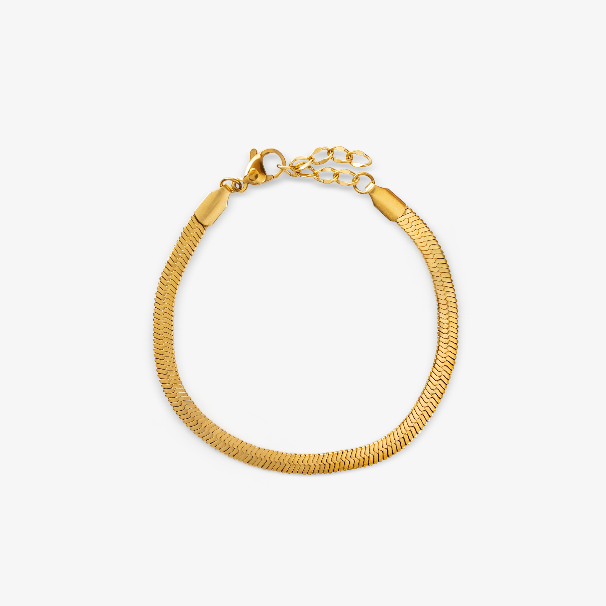 Flad slange armbånd guldbelagt