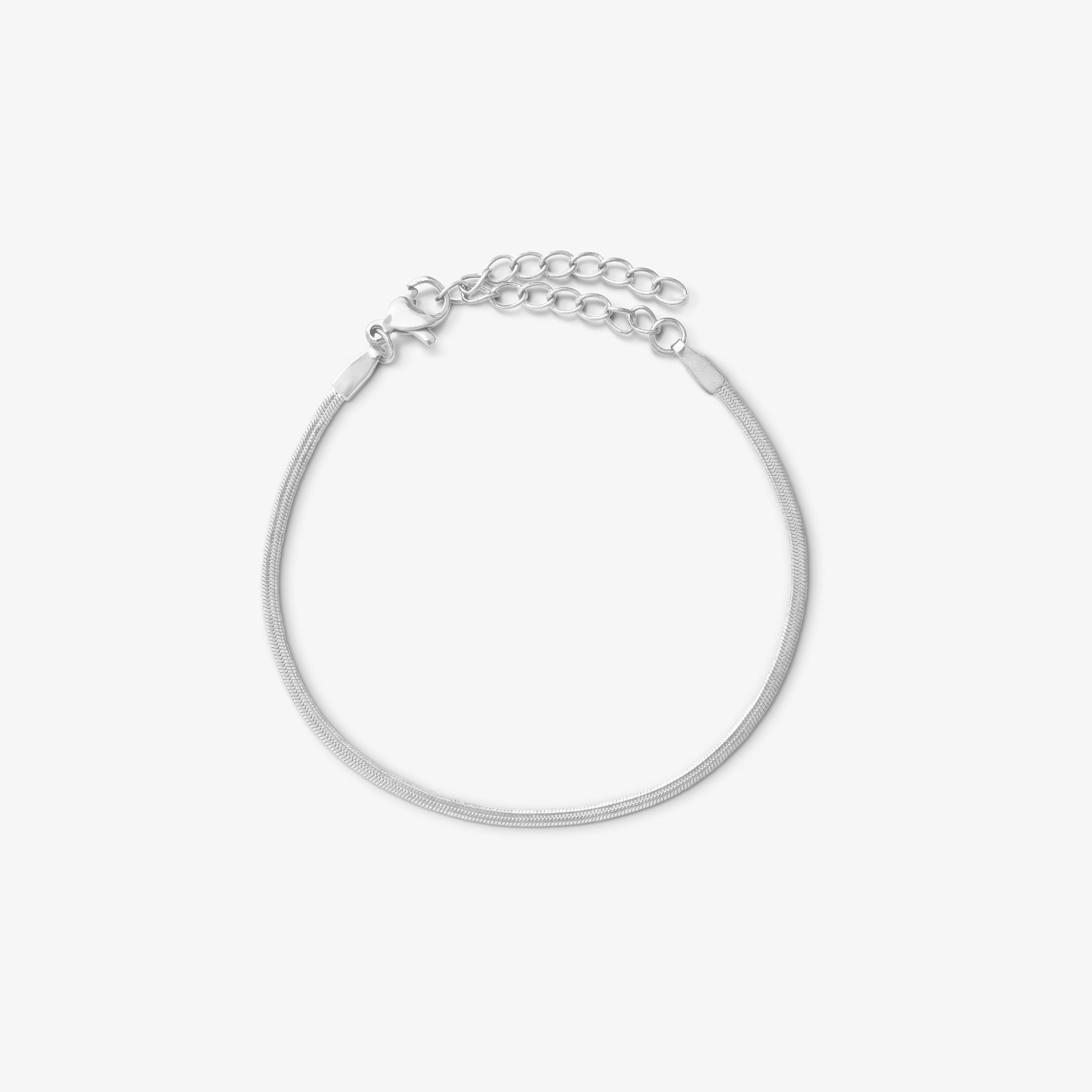 Flad Slange Armbånd 2mm i sølv