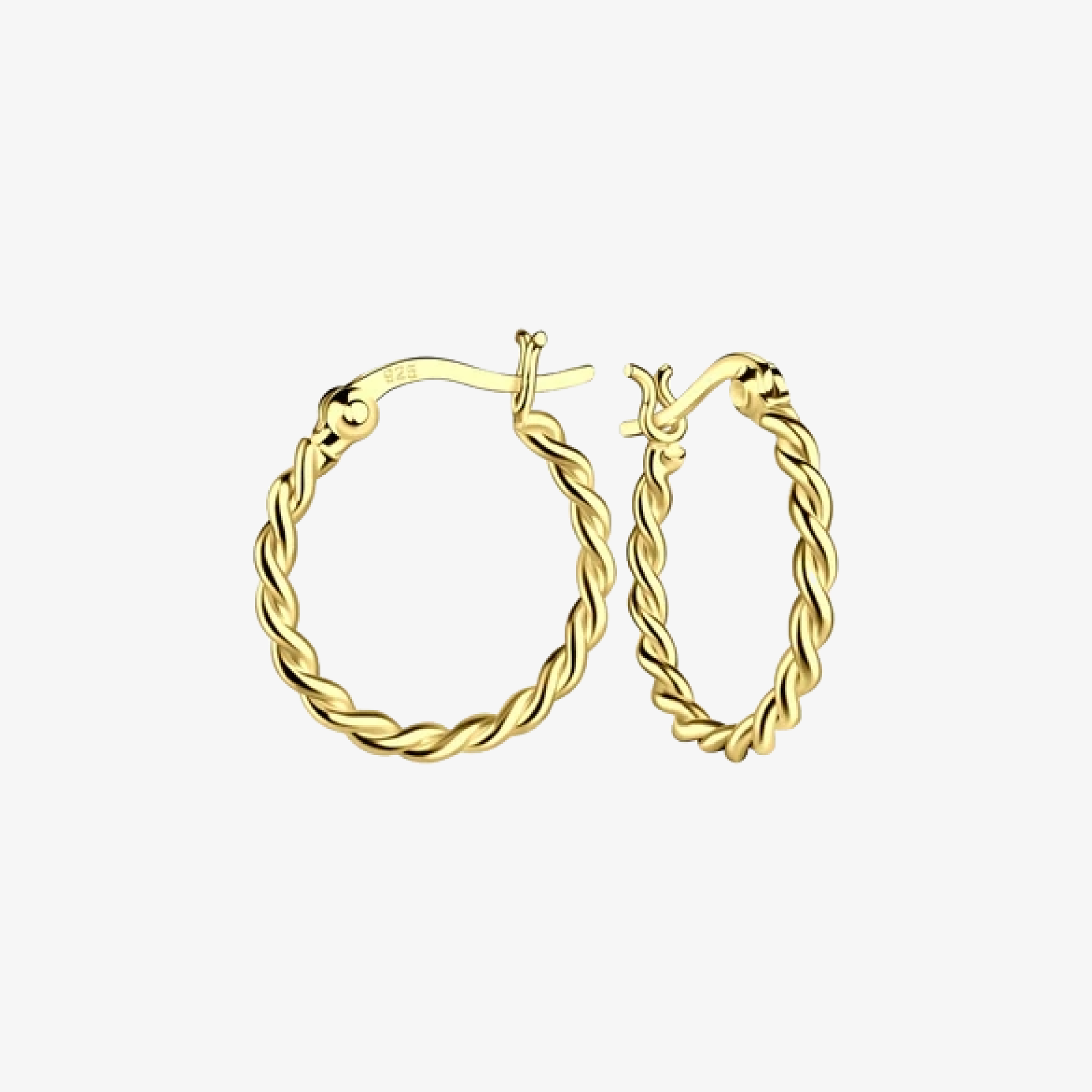 Twisted Rope Hoops 14K Guldbelagt