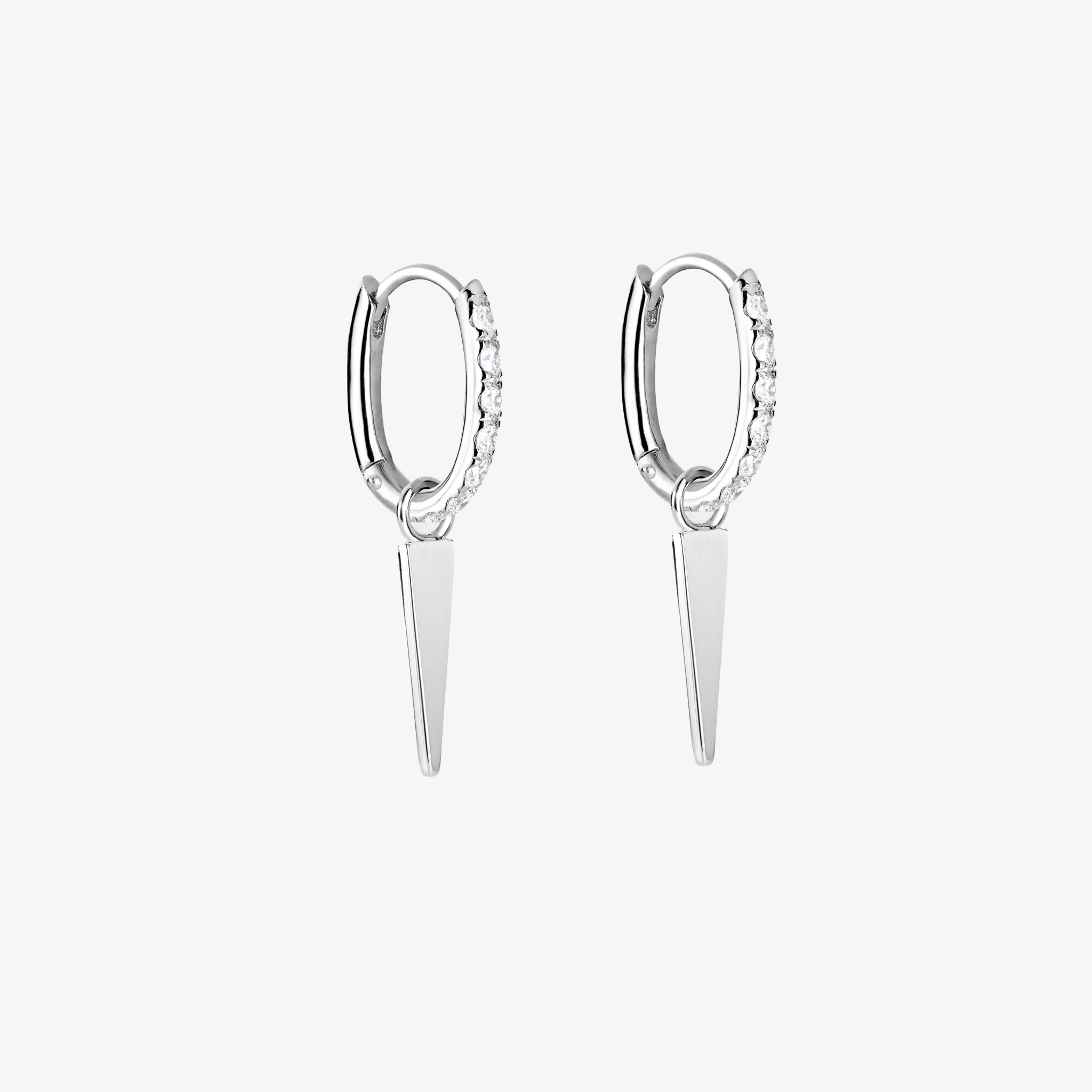 Essential Hoop og Edge Krystal Drop Sølvbelagt Double