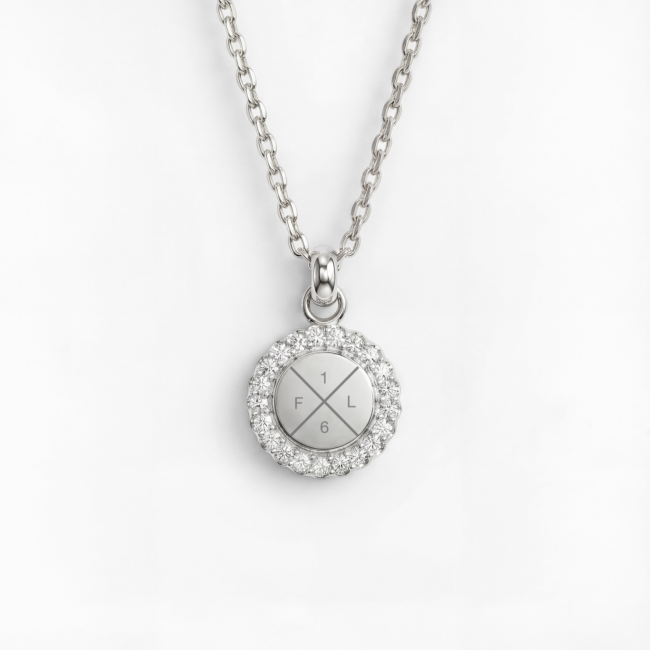 Krystal Halskæde med Initialer Sølvbelagt