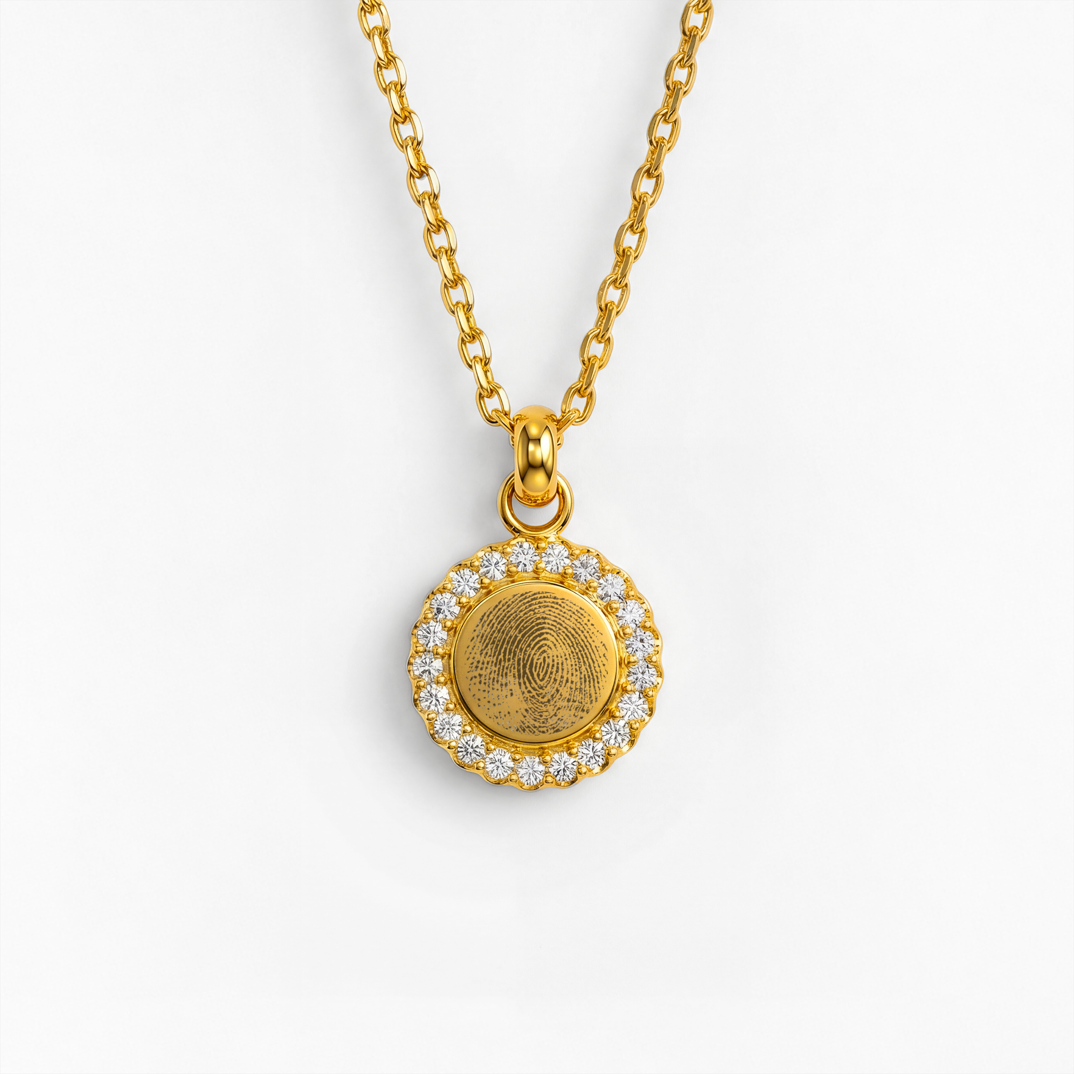 Krystal Halskæde med Fingeraftryk Guldbelagt