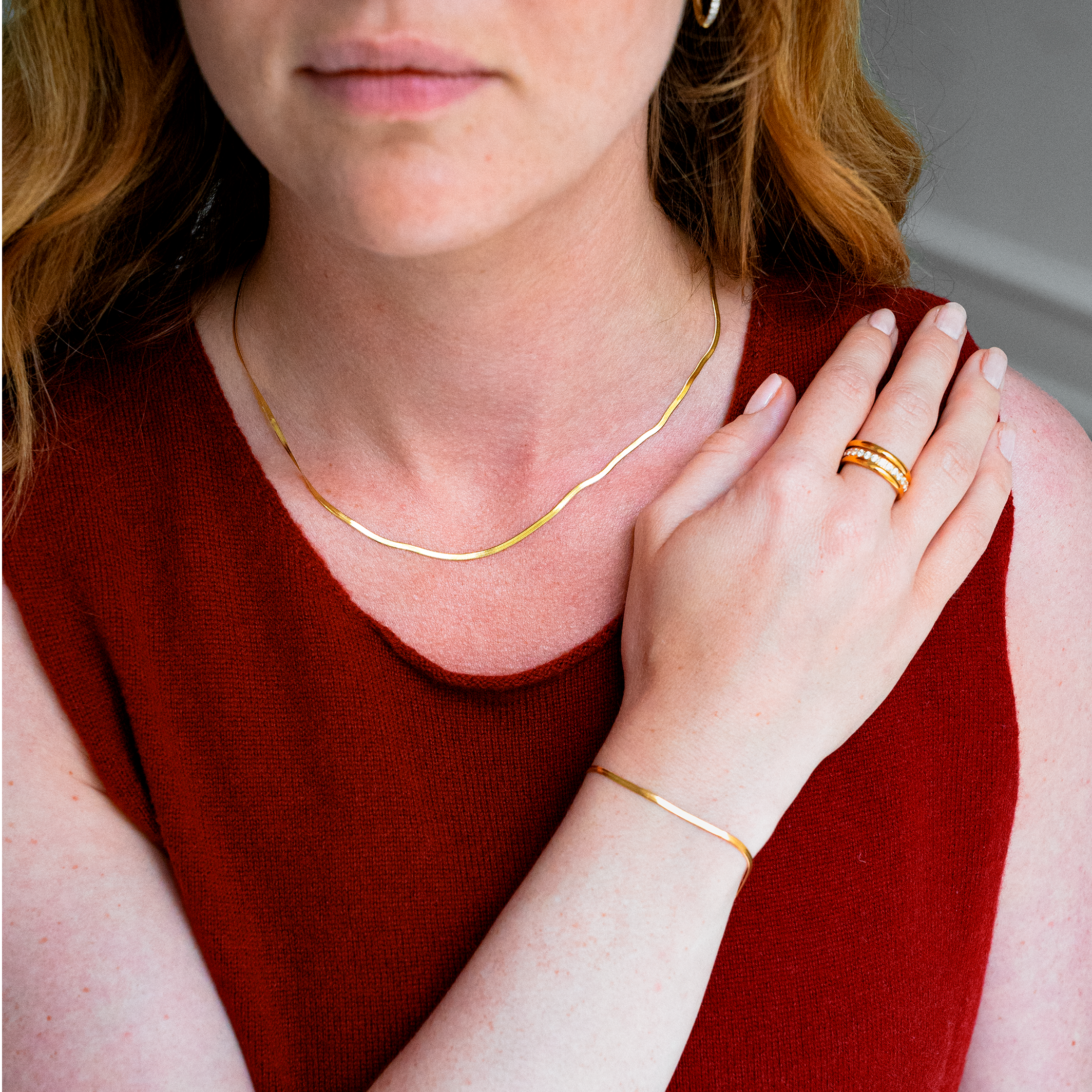 Flad Slange Armbånd 2mm Guldbelagt