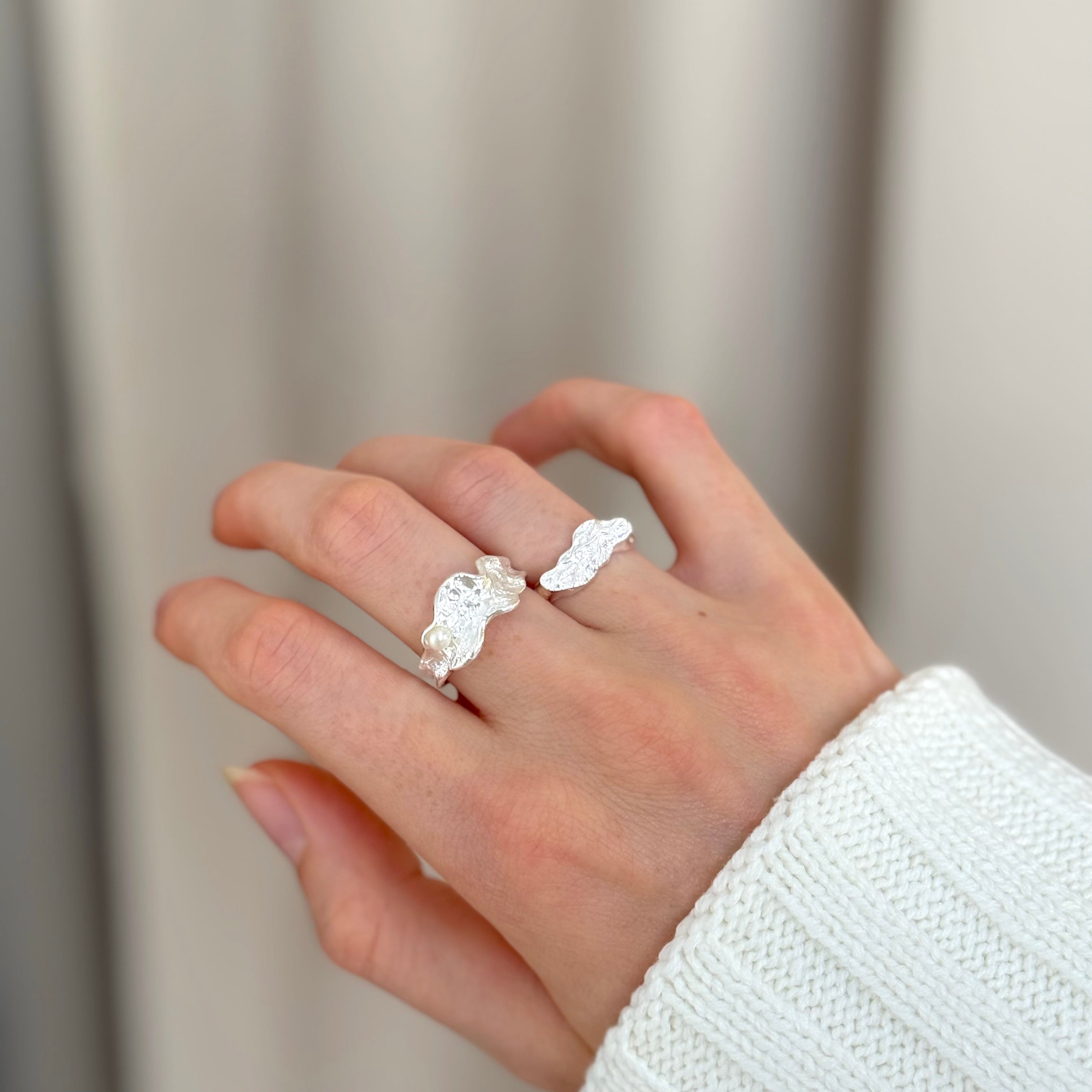 Magma Perle Chunky Ring 925 Sølv