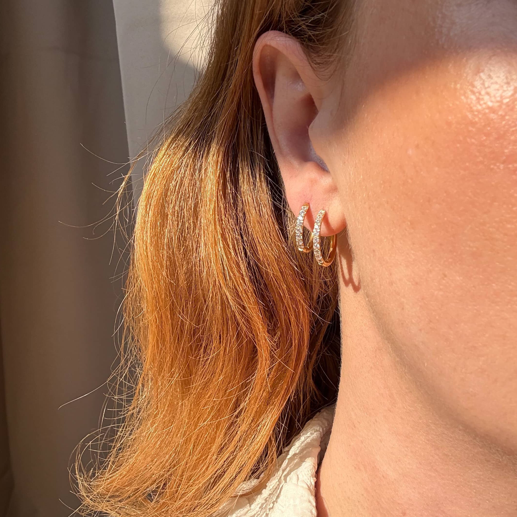 Krystal Creoler 18K Guldbelagt 12mm