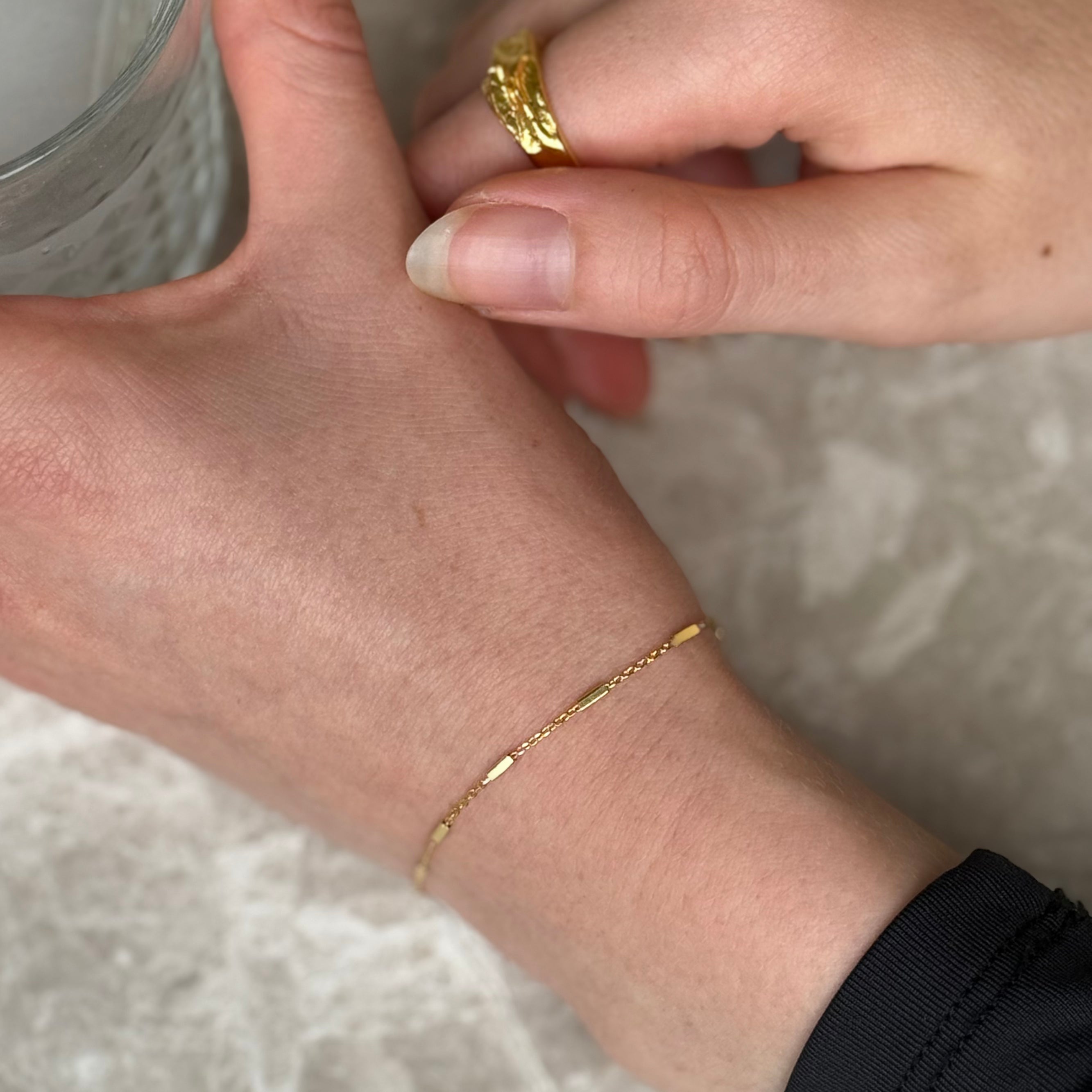 Cable Bar Armbånd 14K Guldbelagt styling