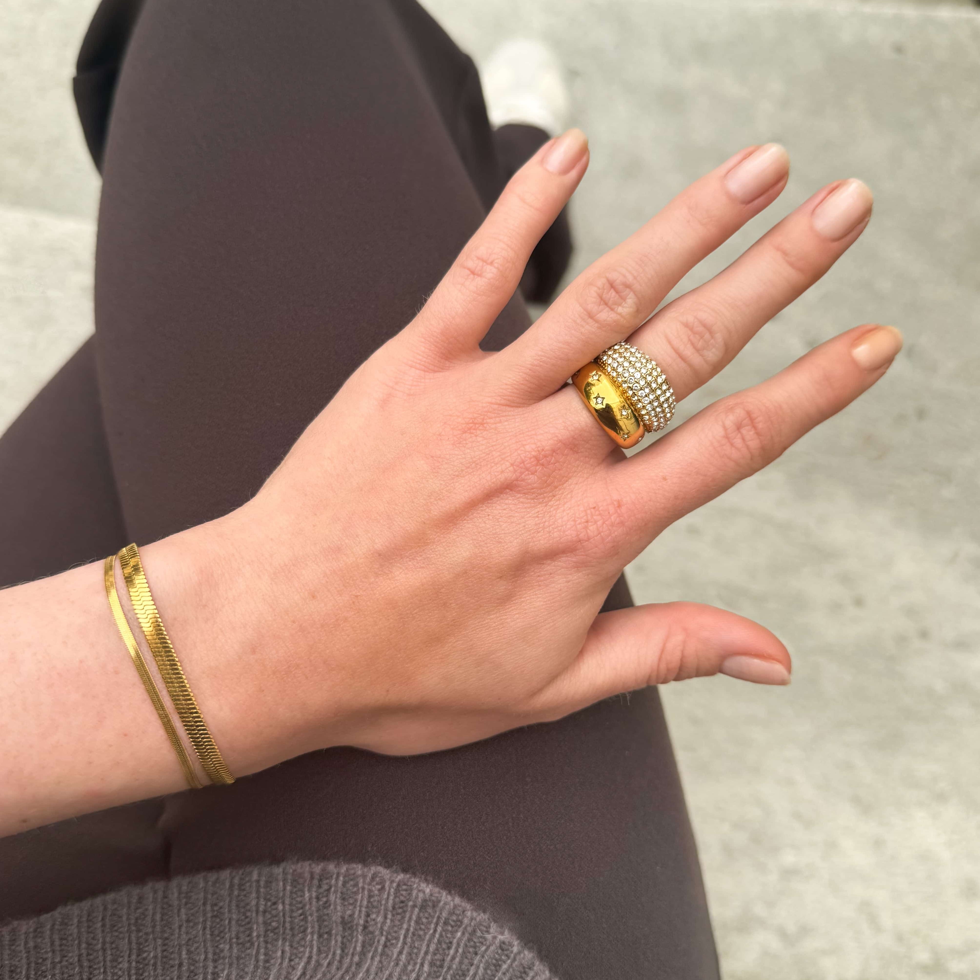 Flad Slange Armbånd 4mm Guldbelagt