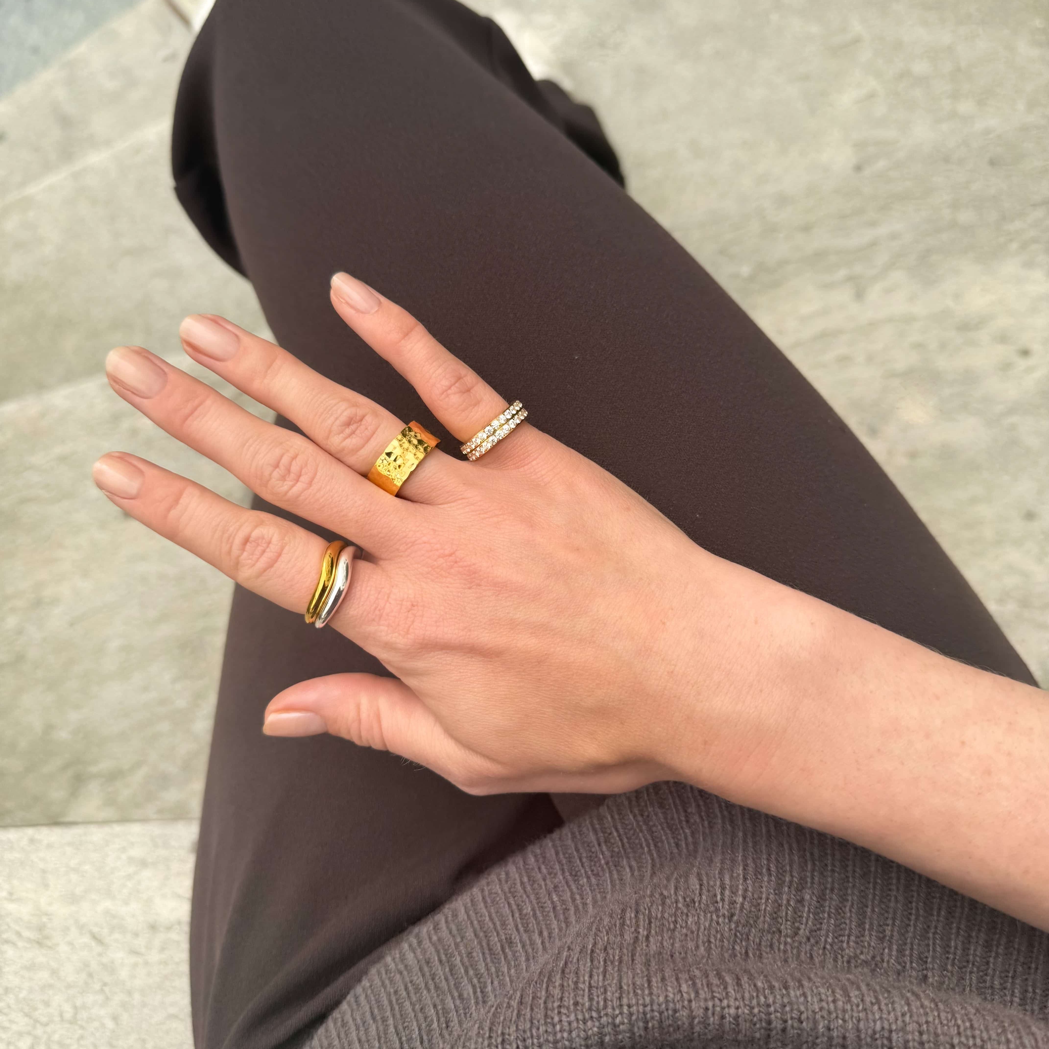 Classic Krystal Ring Guldbelagt