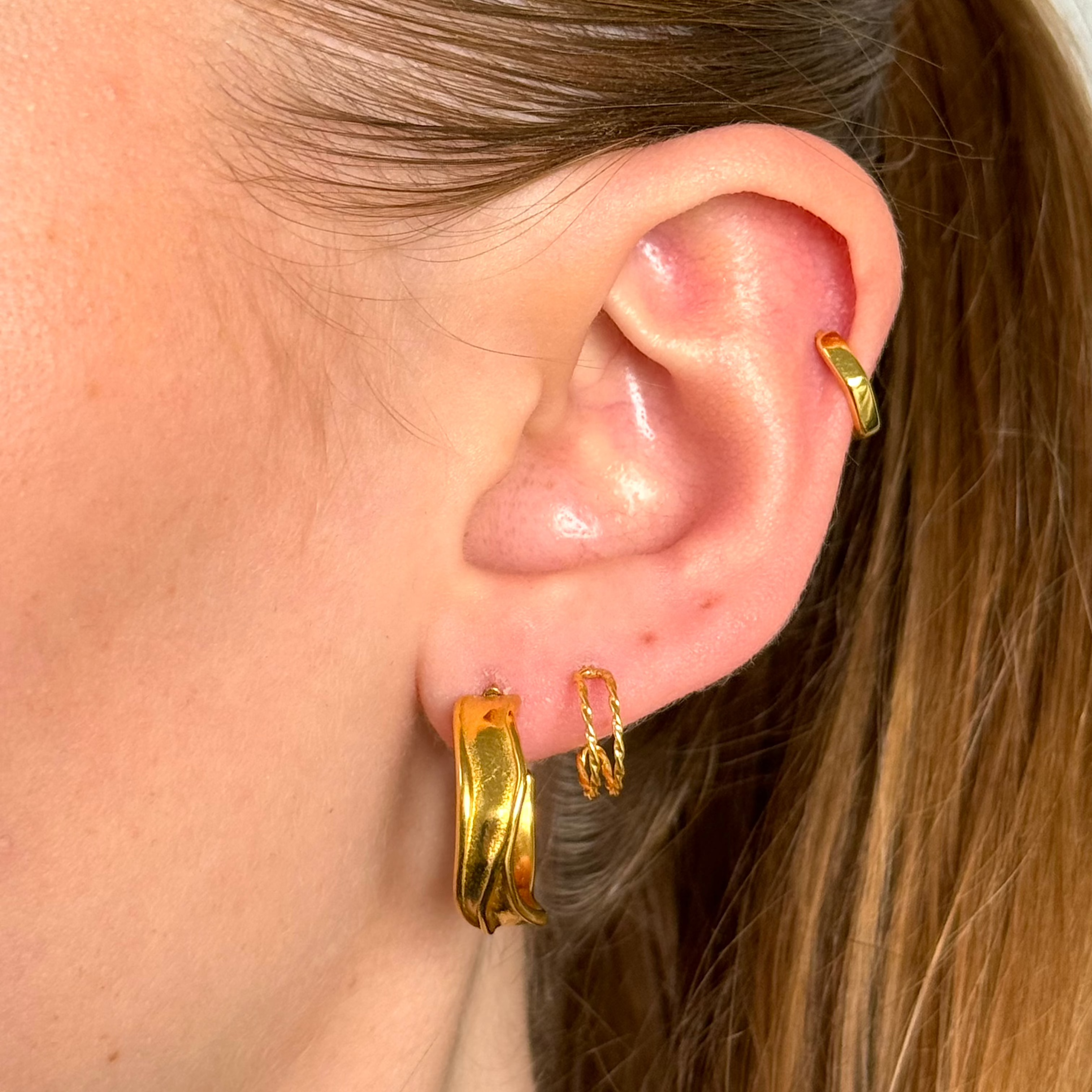 Twisted Stud Øreringe 14K Guldbelagt