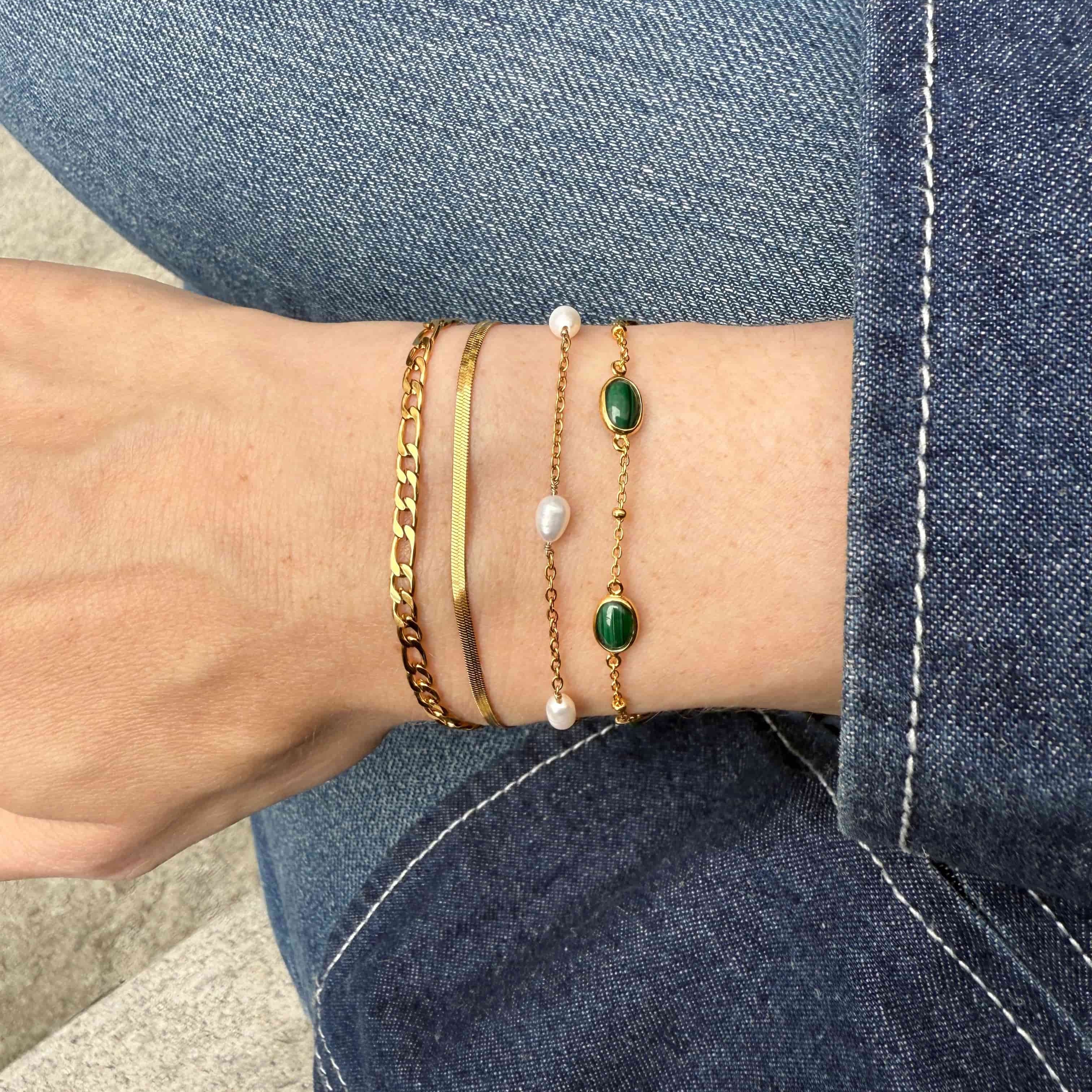 Flad Slange Armbånd 2mm Guldbelagt