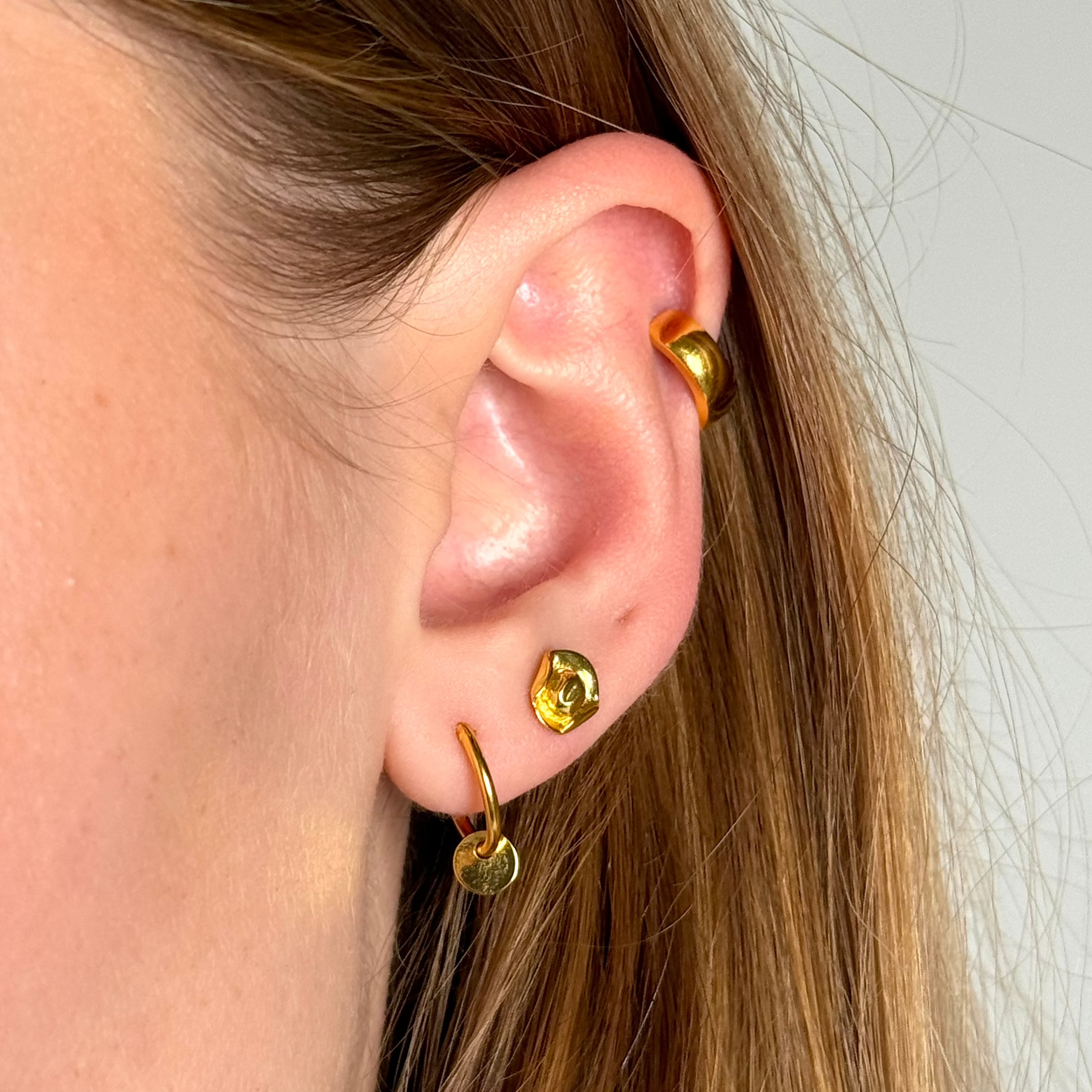 Hat Stud Øreringe 14K Guldbelagt