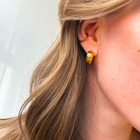 Hamret Chunky Hoops 18K Guldbelagt