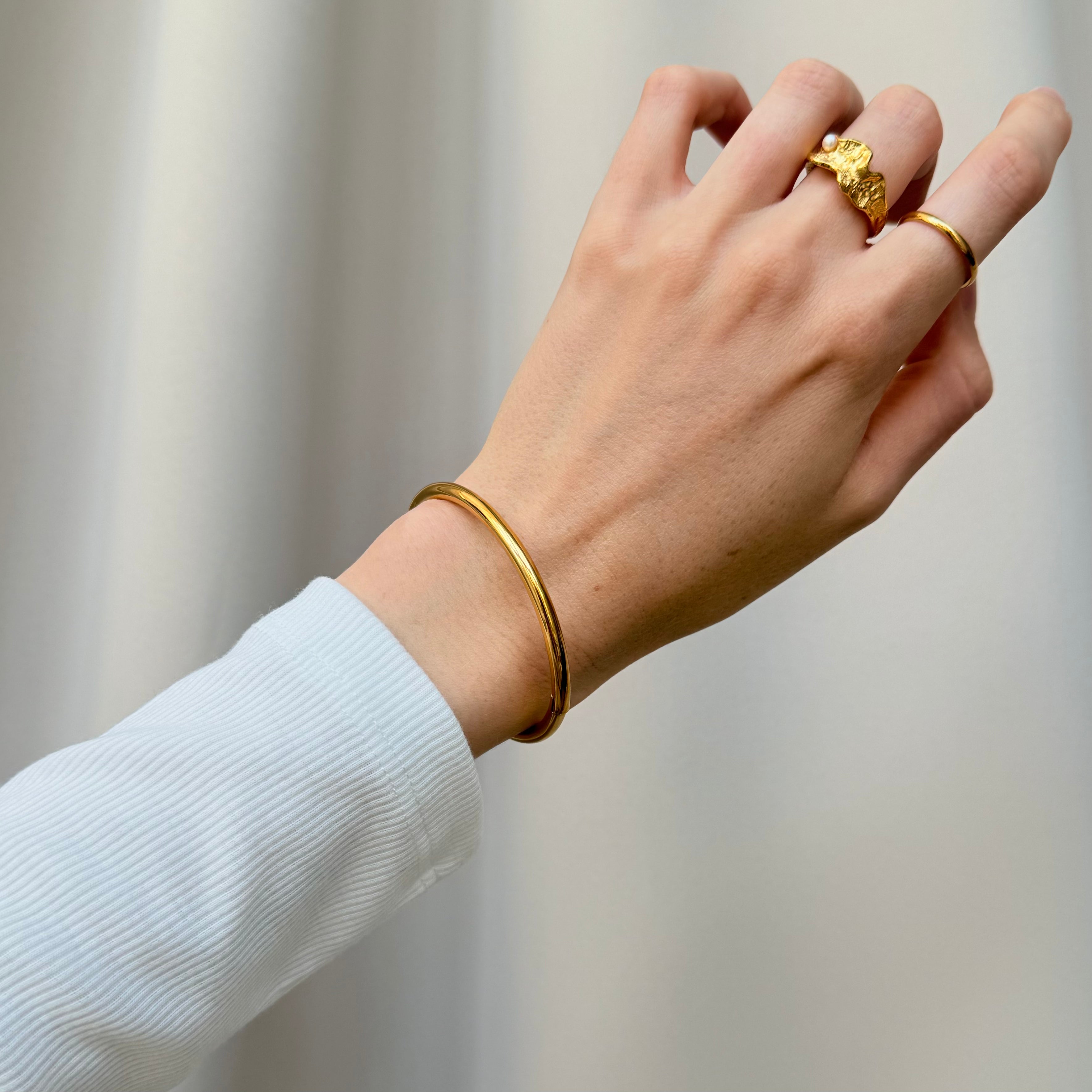 Rund Bangle 18K Guldbelagt