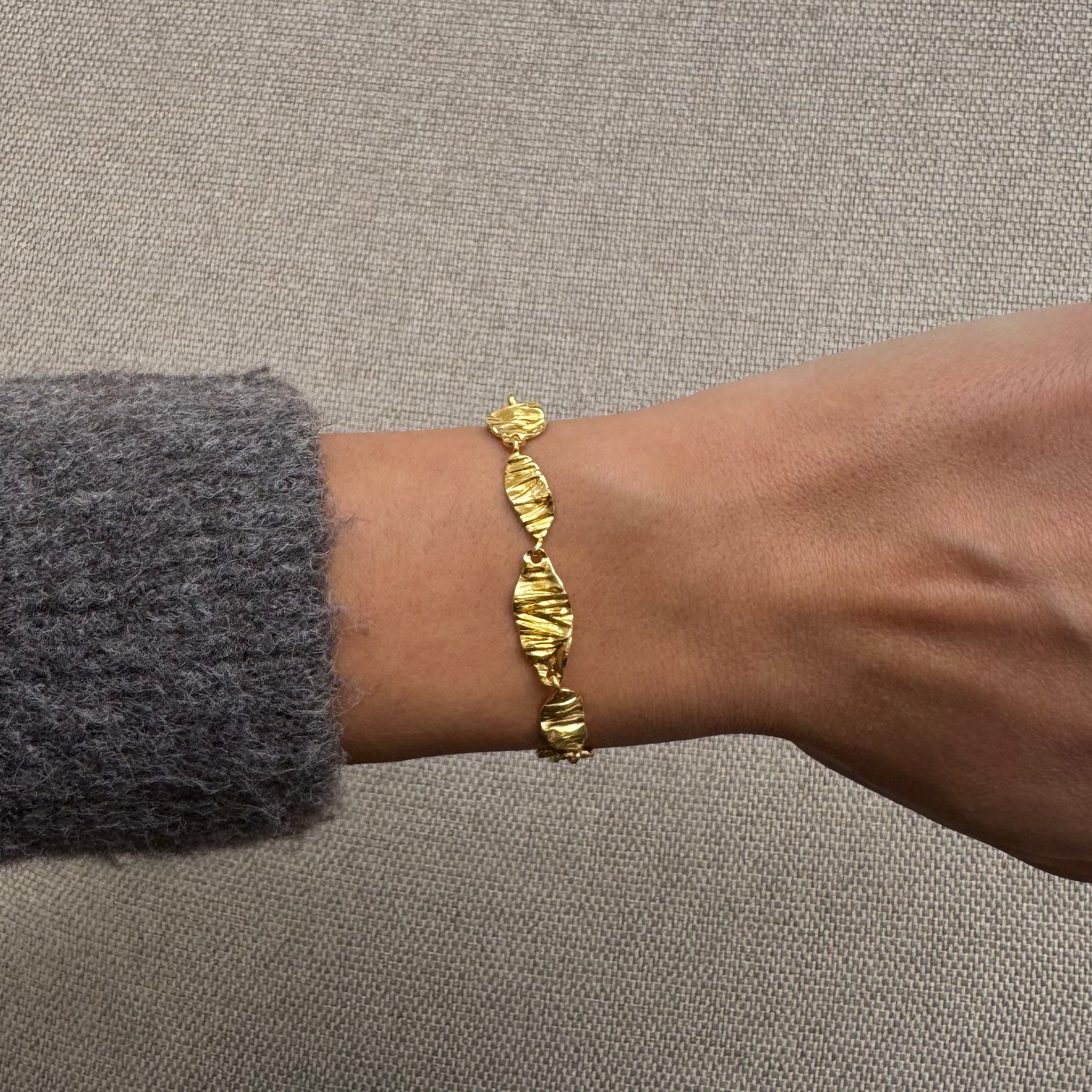 Chunky Melted Armbånd Guldbelagt