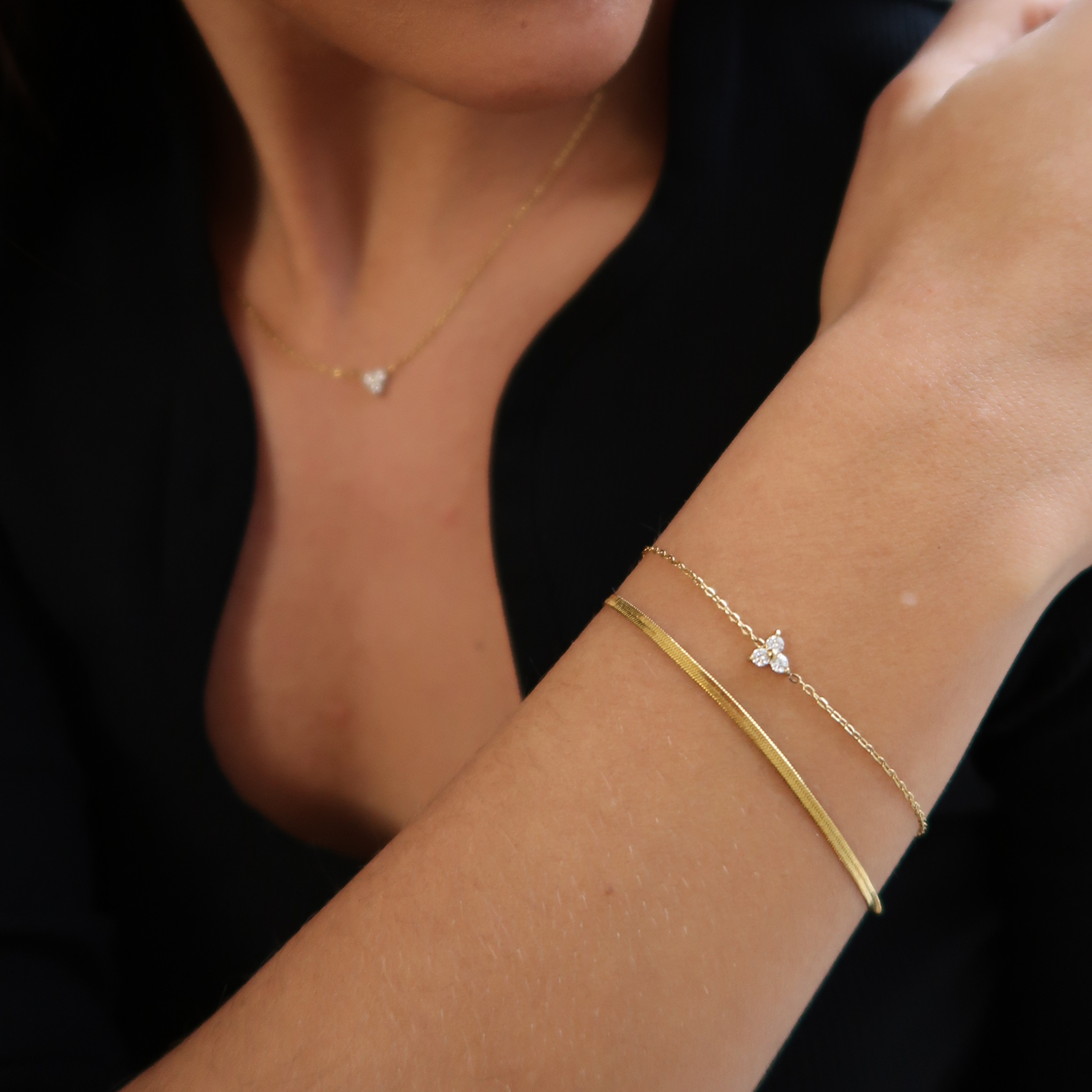 Trinity Krystal Armbånd Guldbelagt