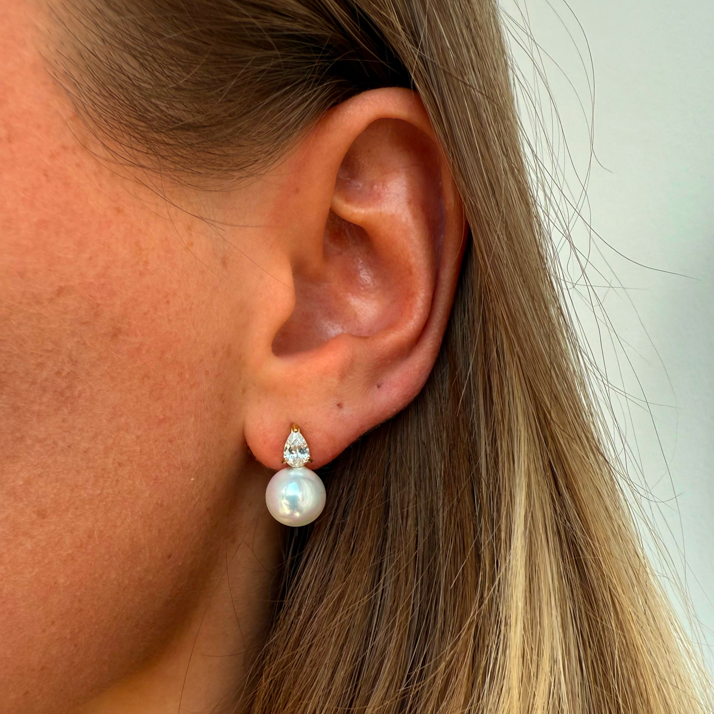 Krystal Perle stud Guldbelagt