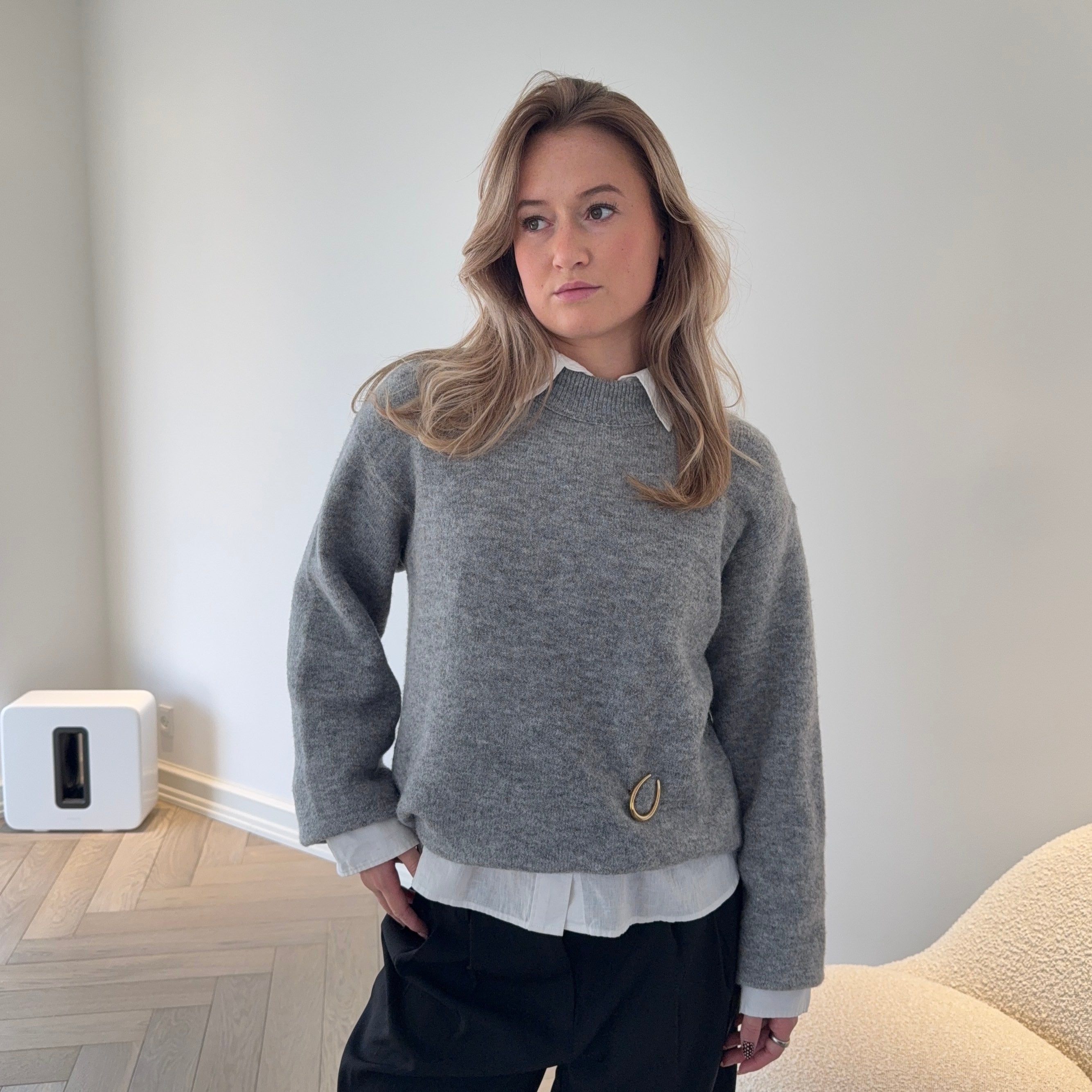 Måne Broche Guldbelagt